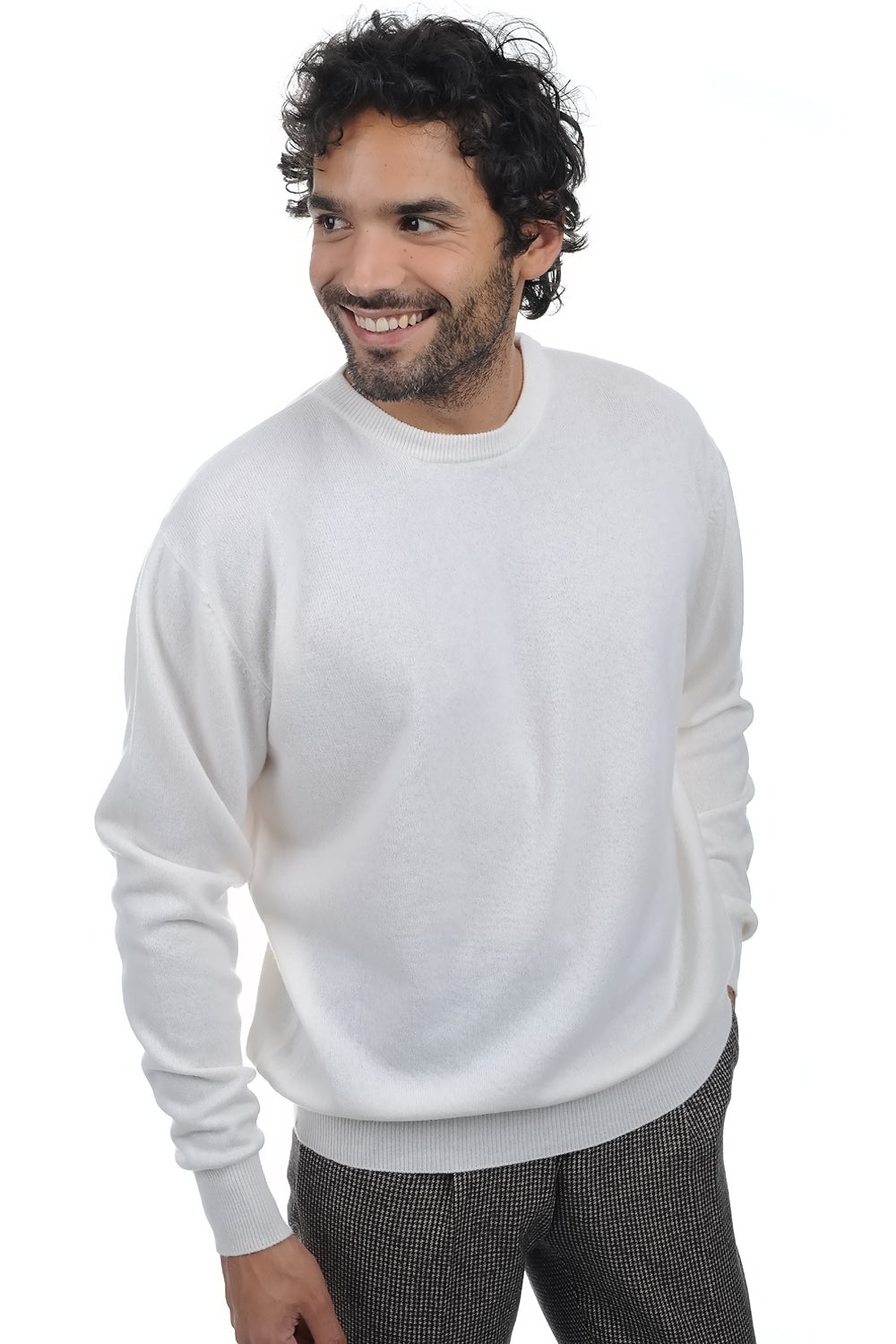 Nestor in cashmere uomo - bianco sporco - Mahogany