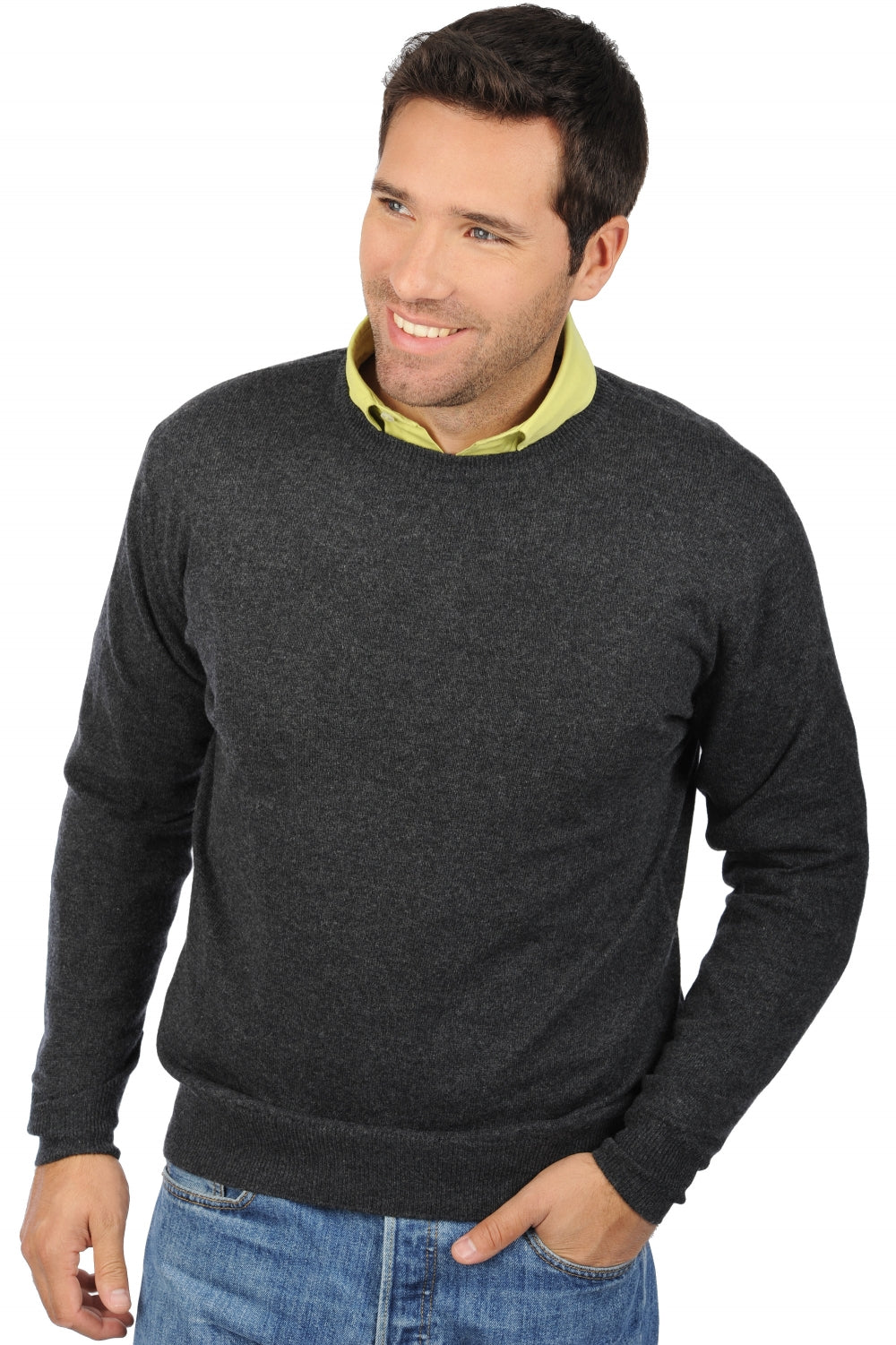 Nestor in cashmere uomo - antracite chiné - Mahogany