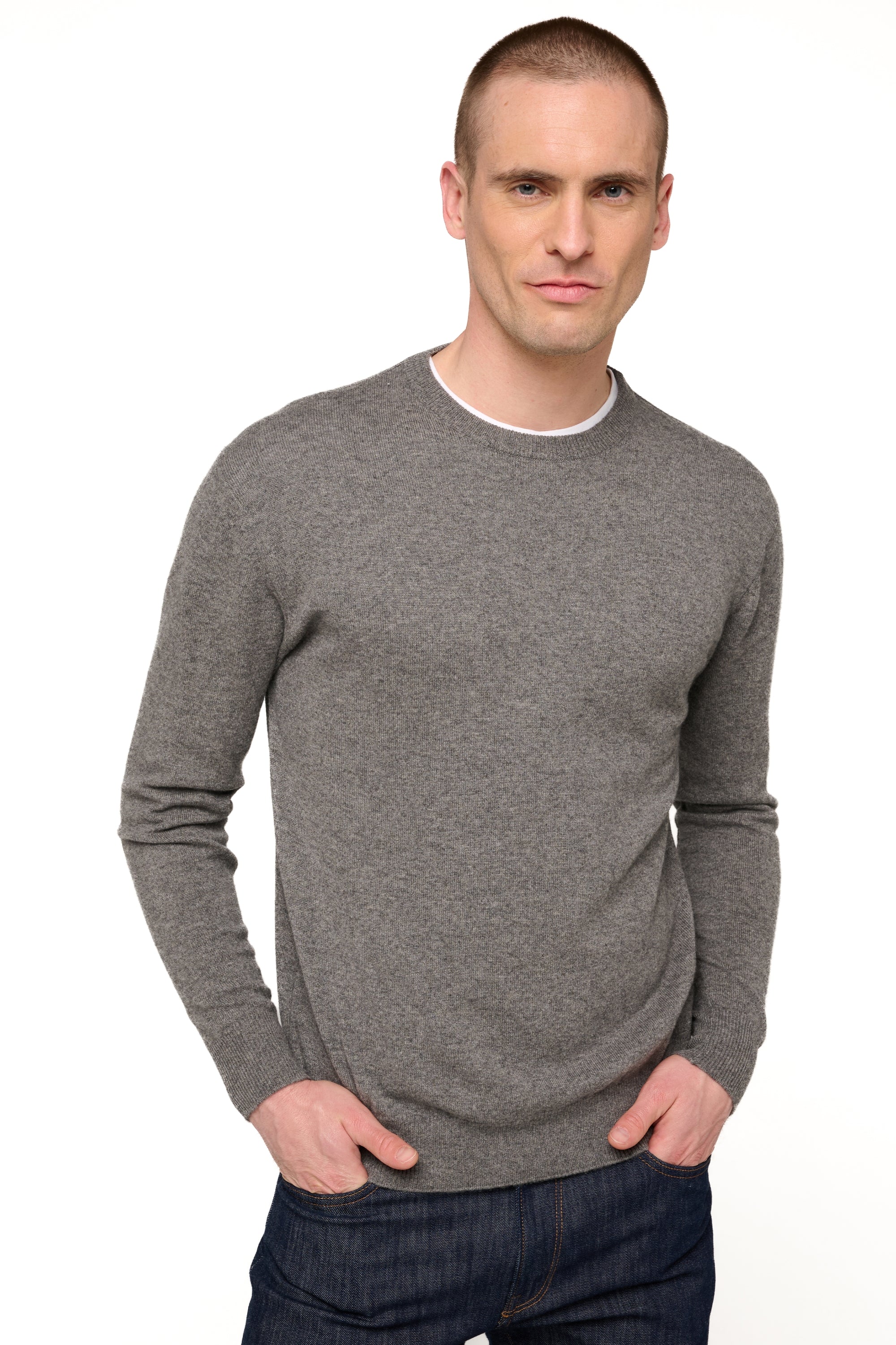 Nestor in cashmere uomo - marmotta chiné - Mahogany