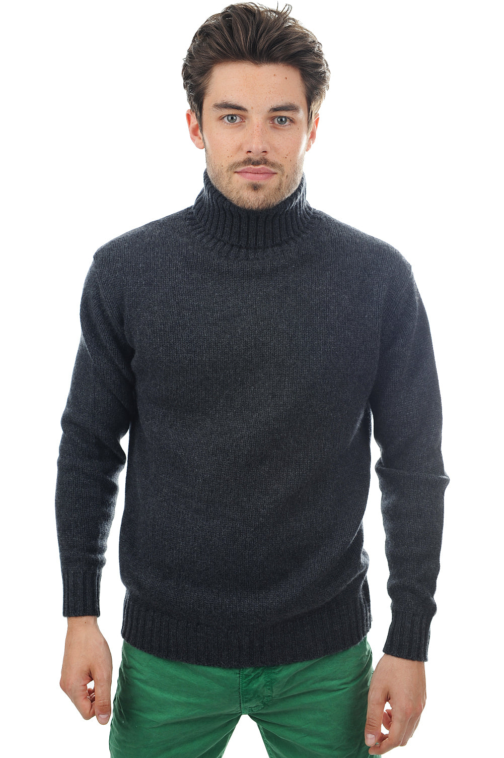 Maglione in cashmere, 100% Cashmere, uomo, collo a lupetto, taglio dritto, maniche lunghe, spesso / 6 fili e +, maglia normale, Mahogany