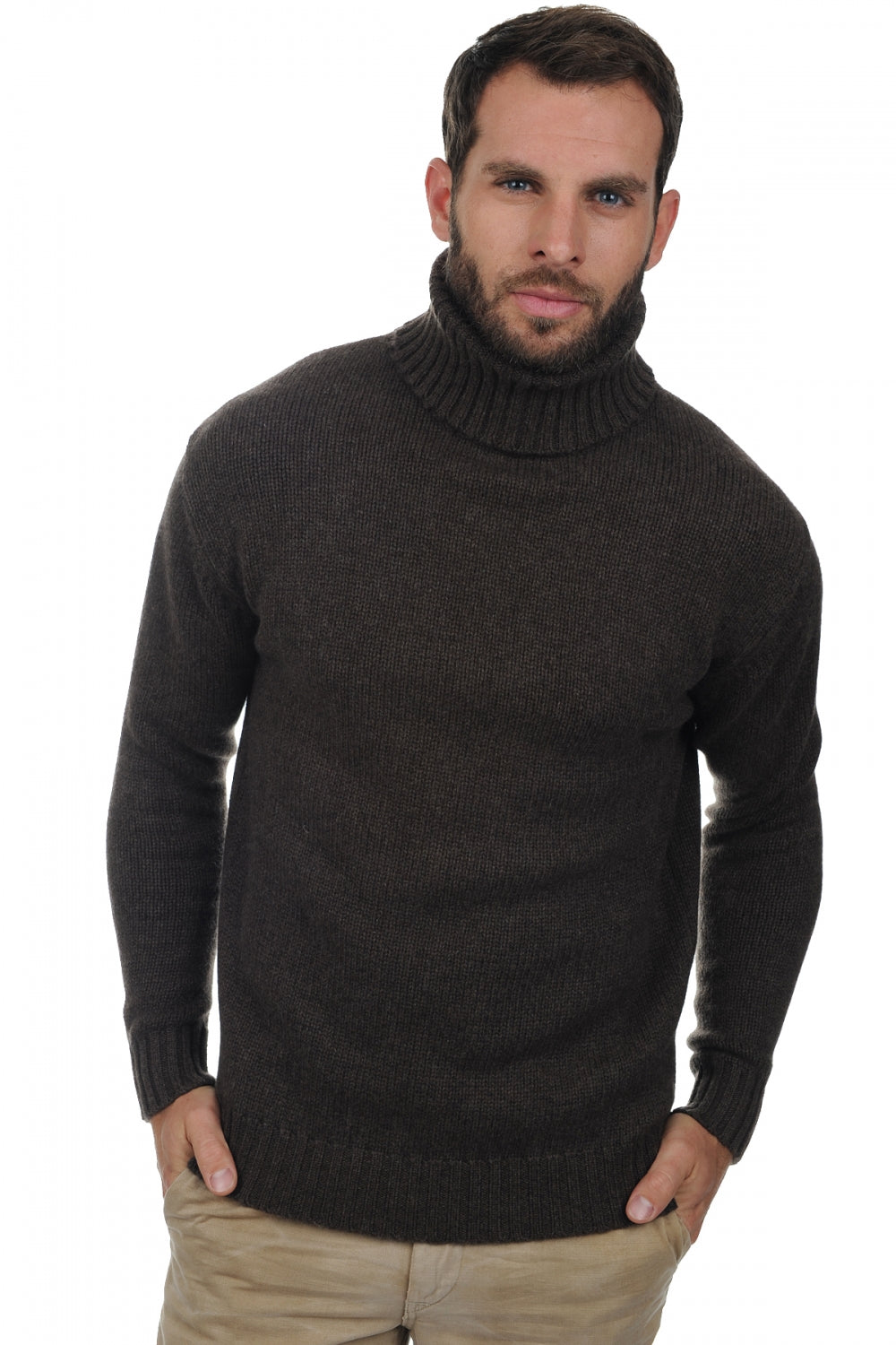 Achille in cashmere uomo - marrone melange - Mahogany