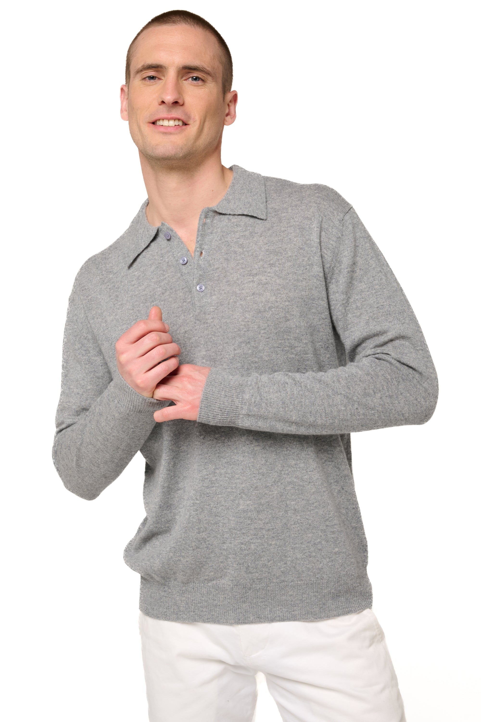 Alexandre in cashmere uomo - grigio chiné - Mahogany