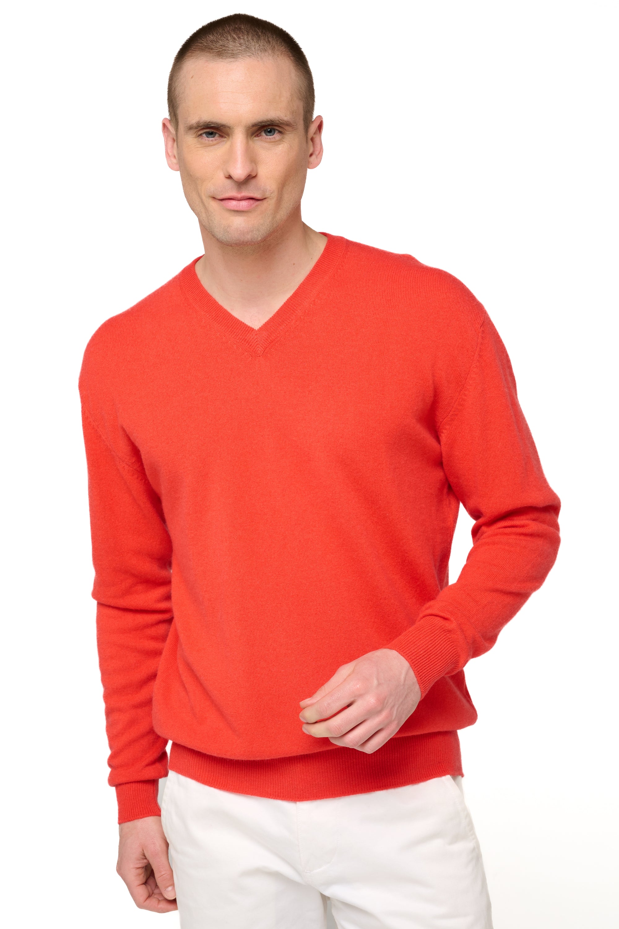 Gaspard in cashmere uomo - corallo luminoso - Mahogany