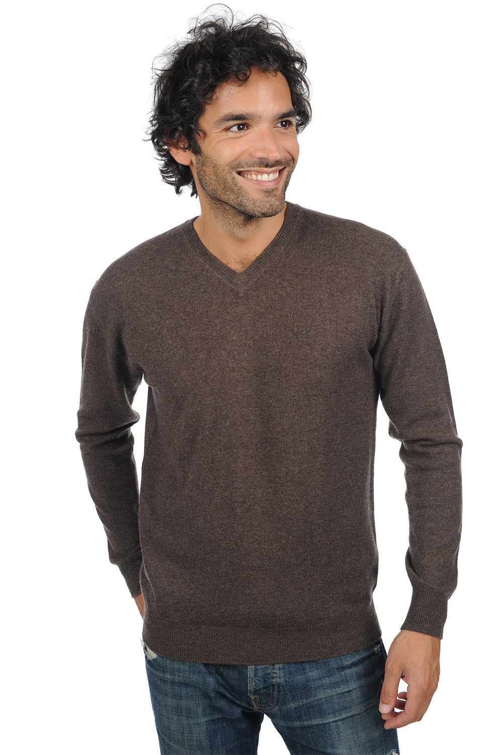 Gaspard in cashmere uomo - marrone chiné - Mahogany