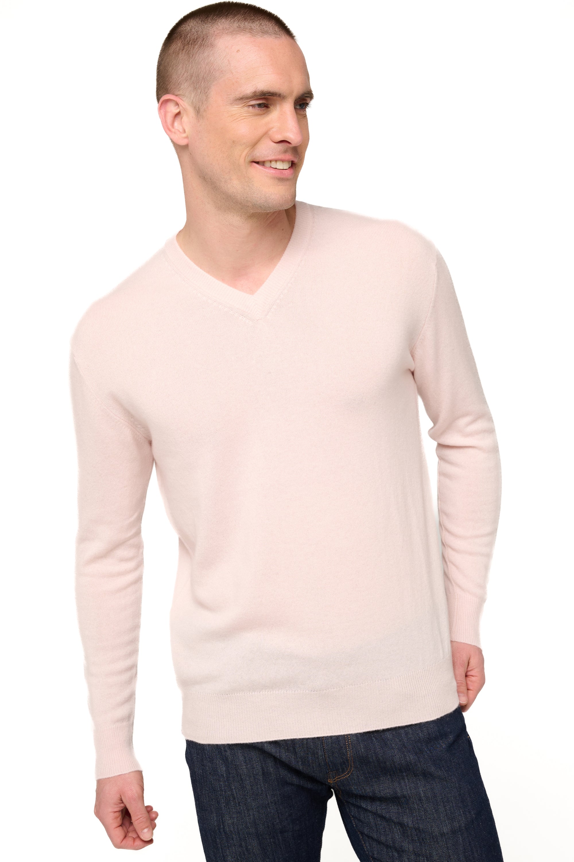 Hippolyte in cashmere uomo - rosa pallido - Mahogany