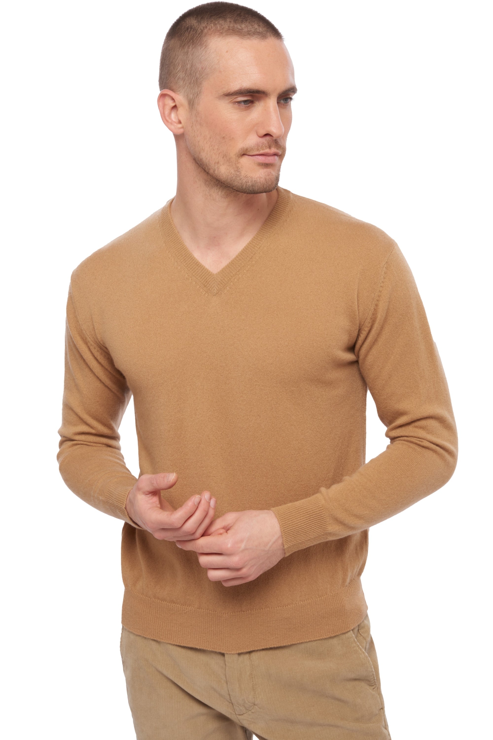 Hippolyte in cashmere da uomo - cammello - Mahogany