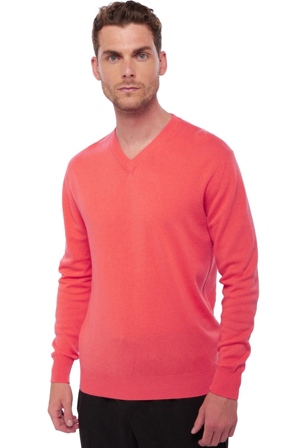 Hippolyte in cashmere da uomo - corallo luminoso - Mahogany