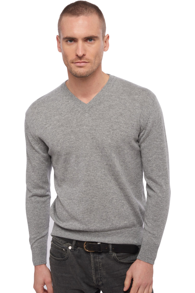 Hippolyte in cashmere da uomo - grigio melange - Mahogany