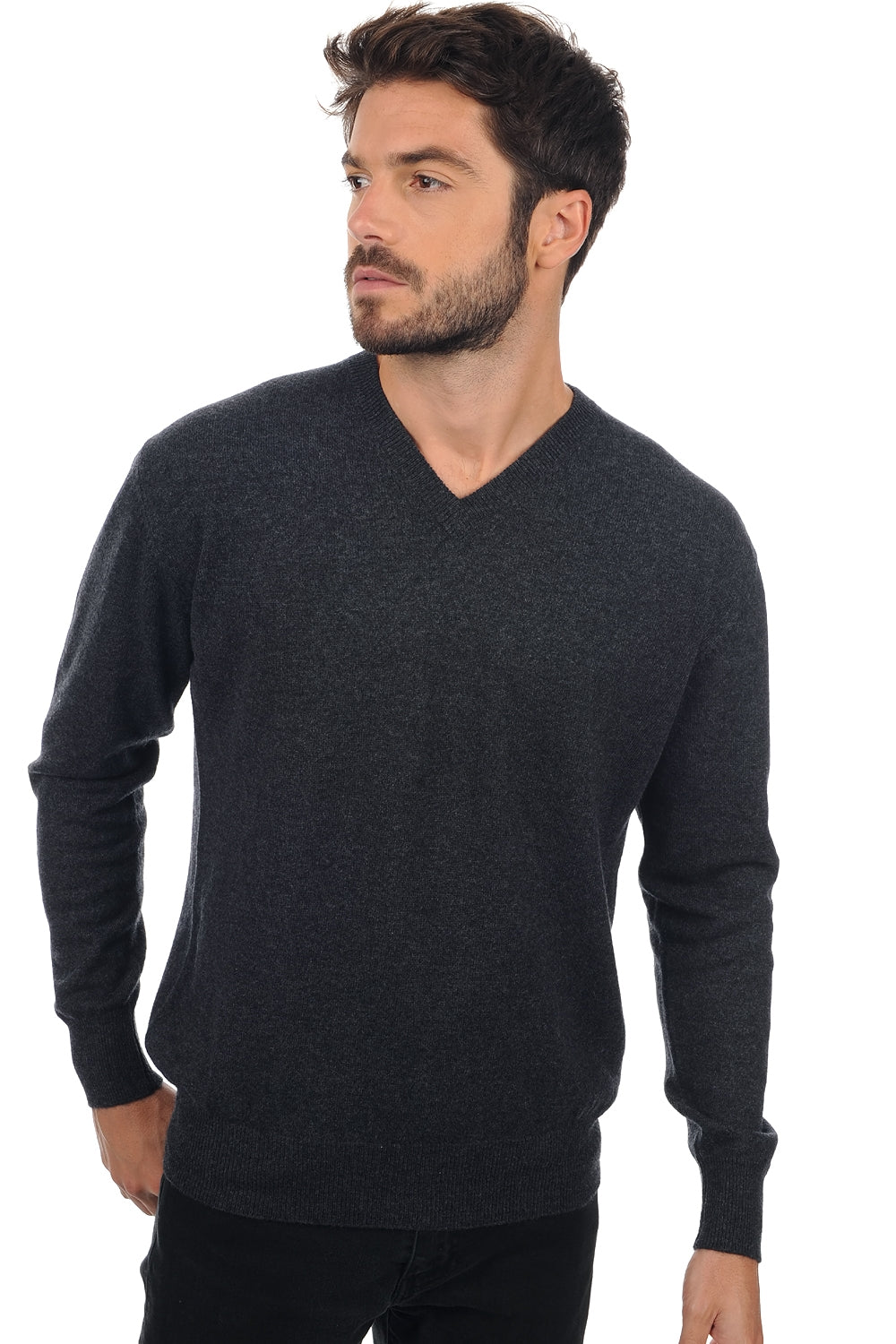 Hippolyte in cashmere da uomo - antracite melange - Mahogany