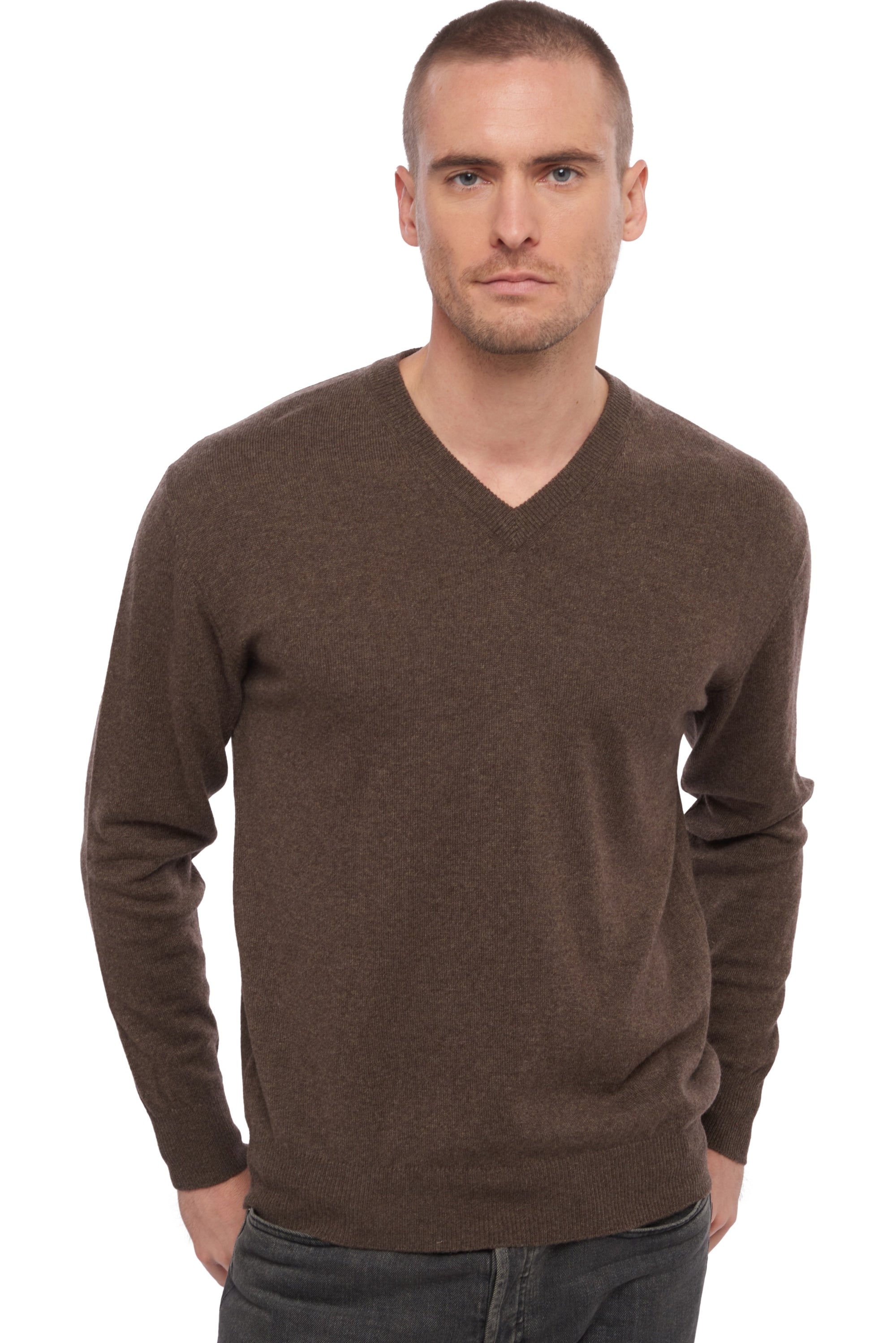Hippolyte in cashmere da uomo - marrone melange - Mahogany