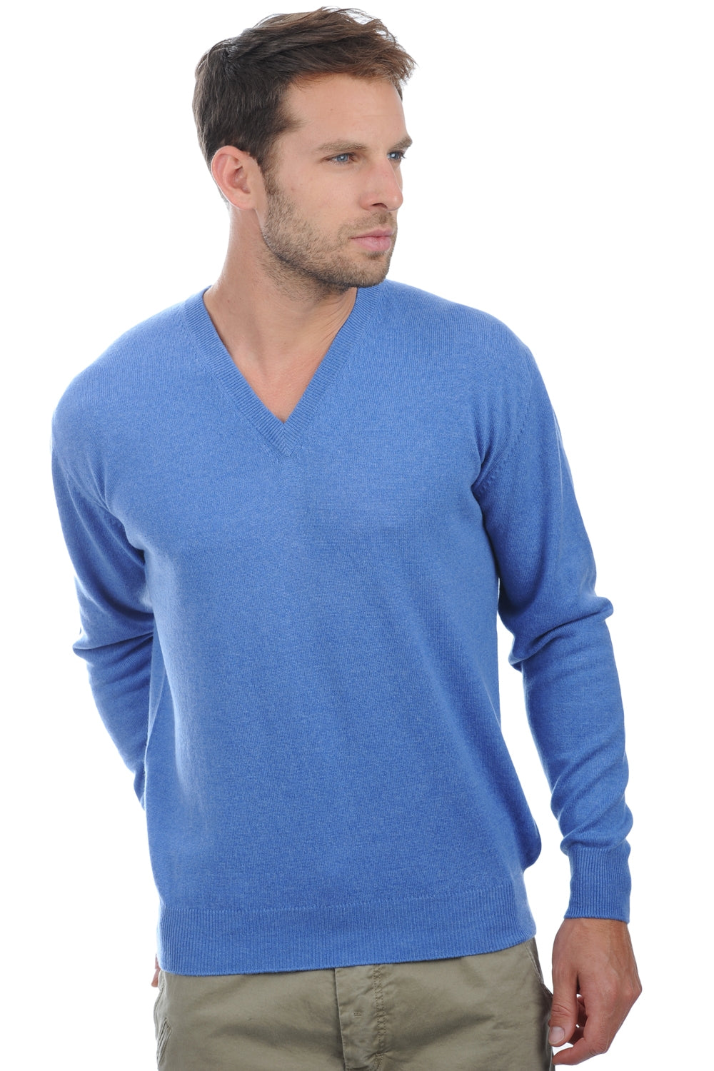 Hippolyte in cashmere da uomo - blu melange - Mahogany