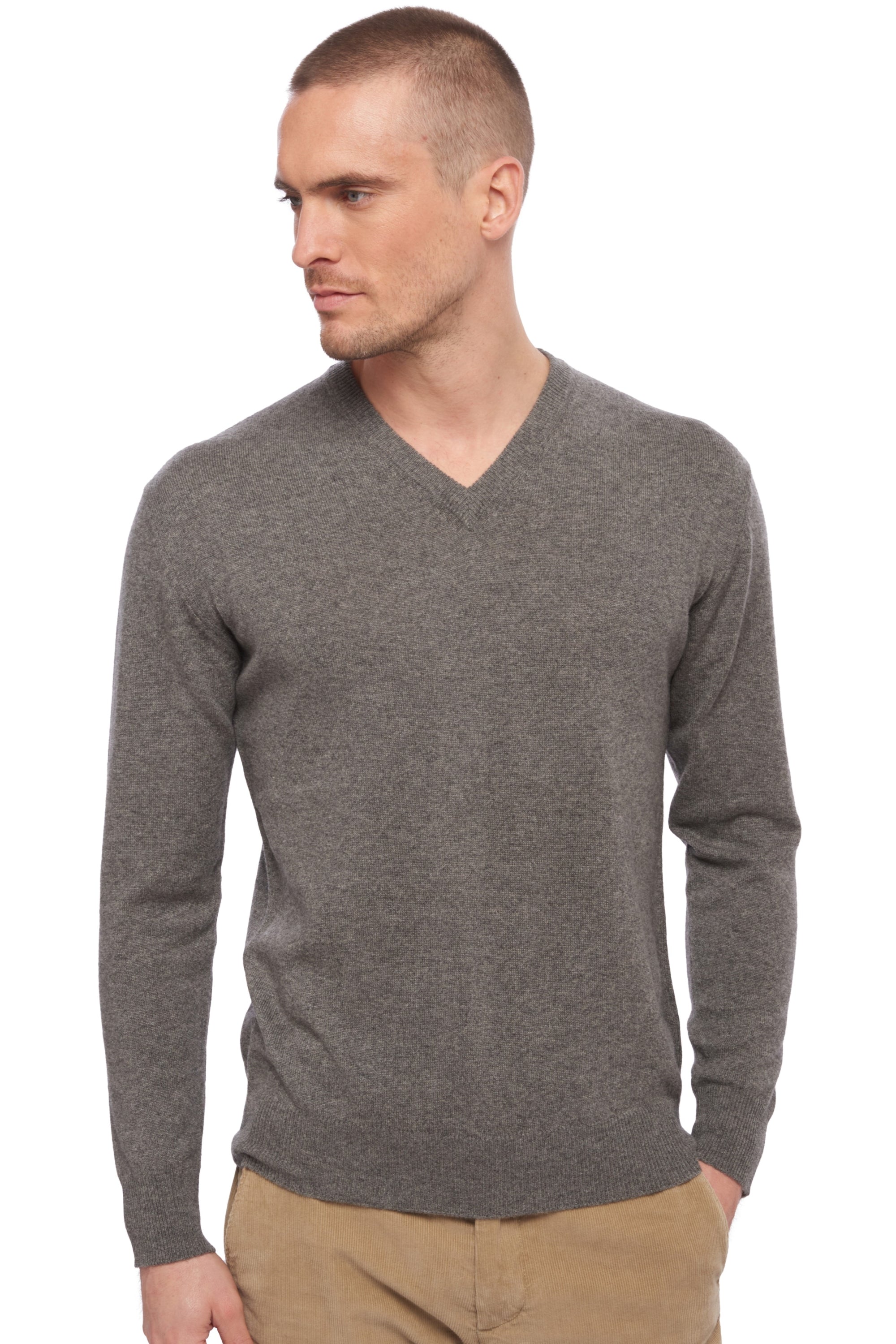 Hippolyte in cashmere da uomo - marmotta melange - Mahogany