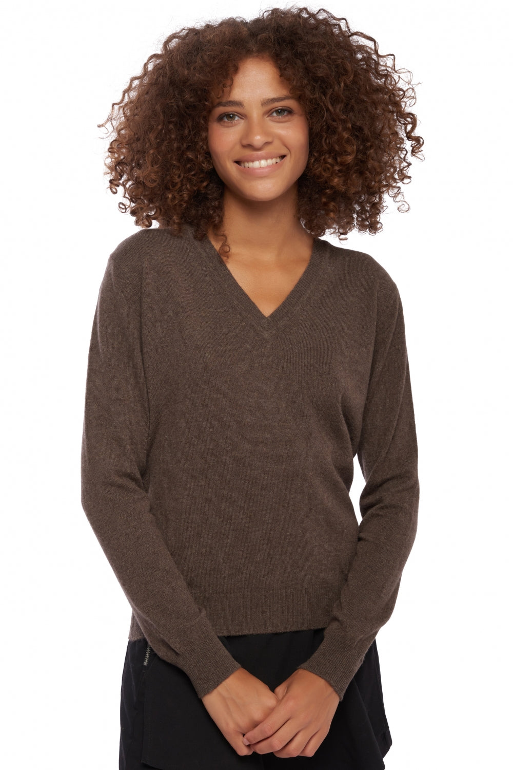 Faustine in cashmere donna - marrone chiné - Mahogany