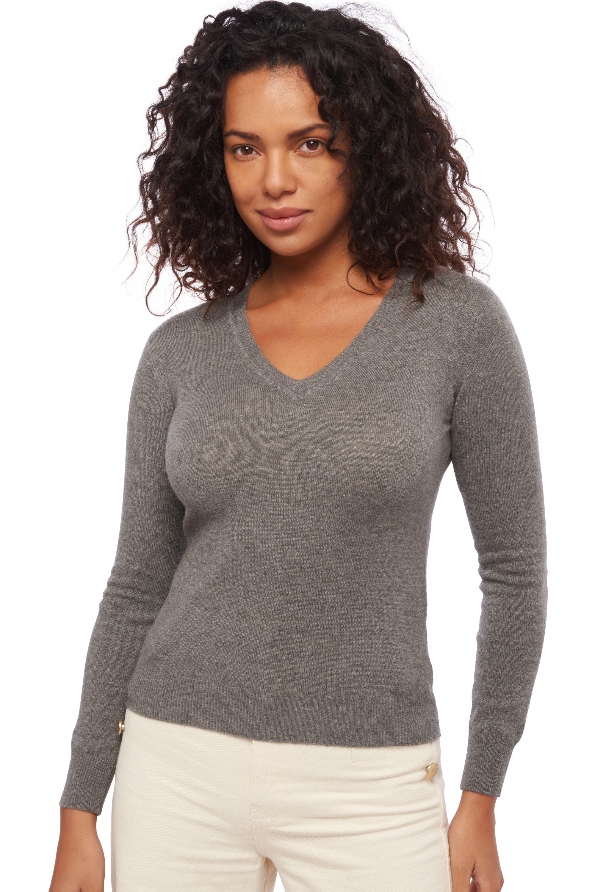 Faustine in cashmere donna - marmotta chiné - Mahogany