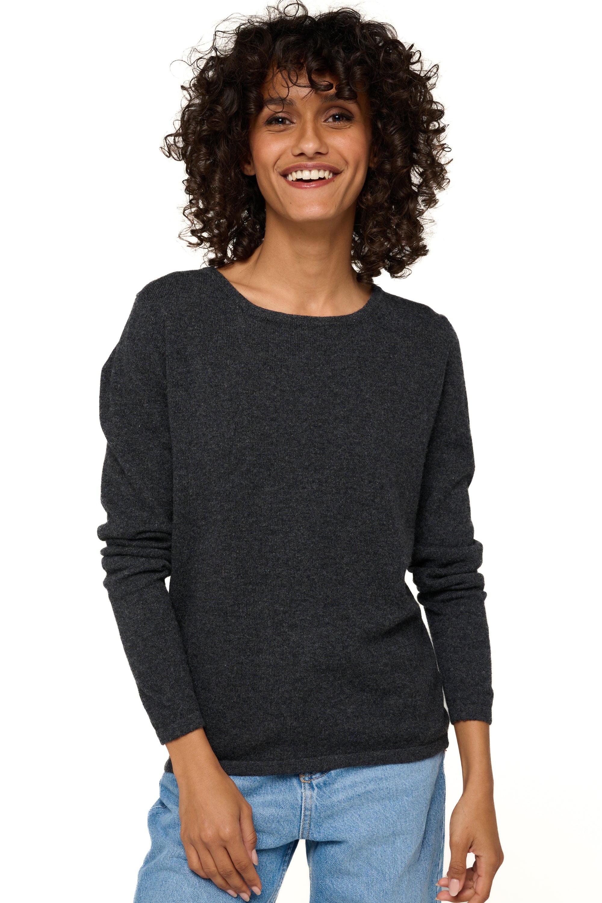 Solange in cashmere donna - antracite melange - Mahogany