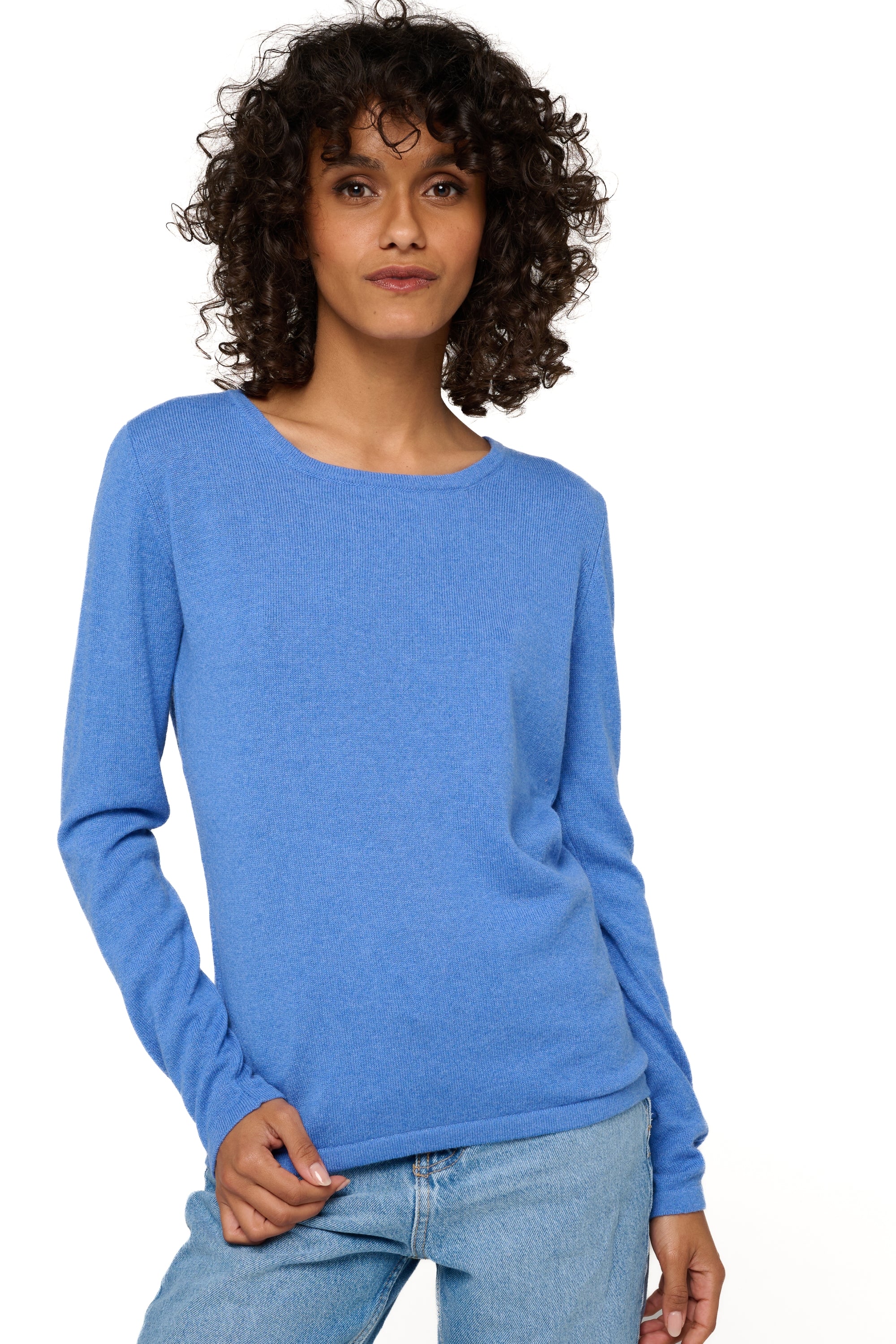 Solange in cashmere donna - blu melange - Mahogany