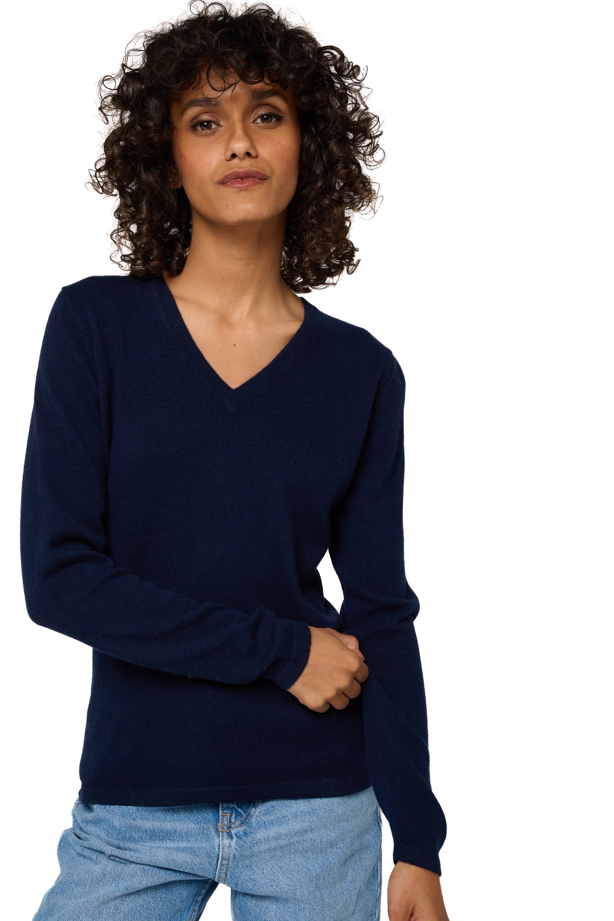 Emma in cashmere donna - blu marino scuro - Mahogany