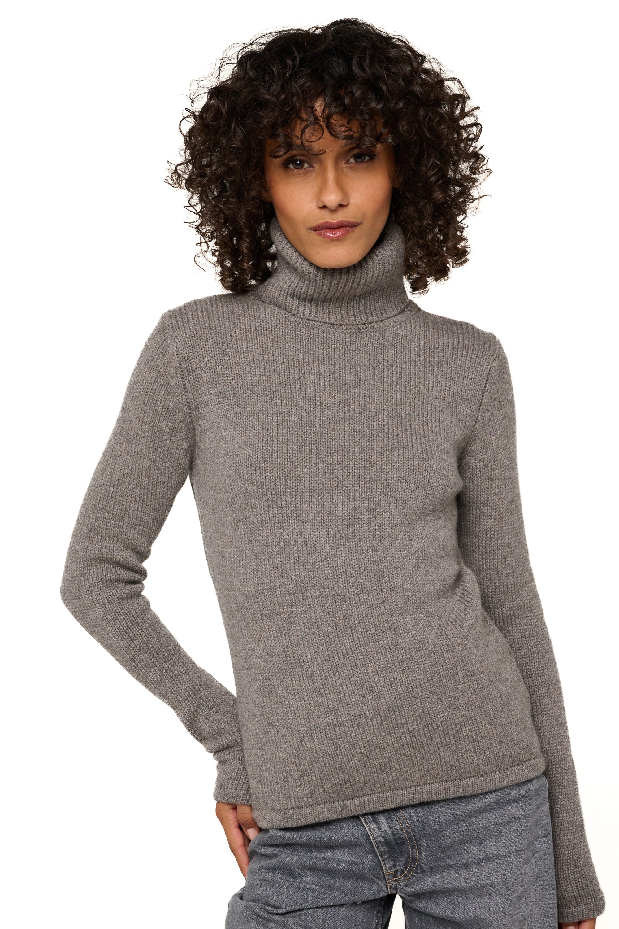 Carla in cashmere donna - marmotte chiné - Mahogany