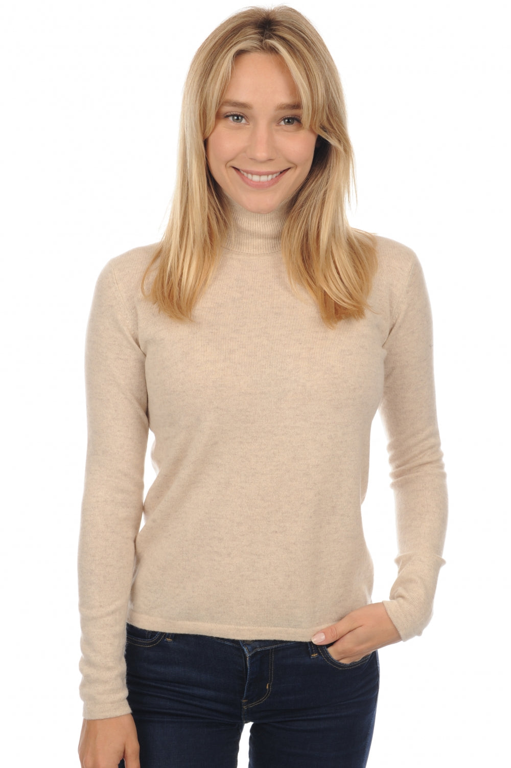 Jade in cashmere donna - écru chiné - Mahogany