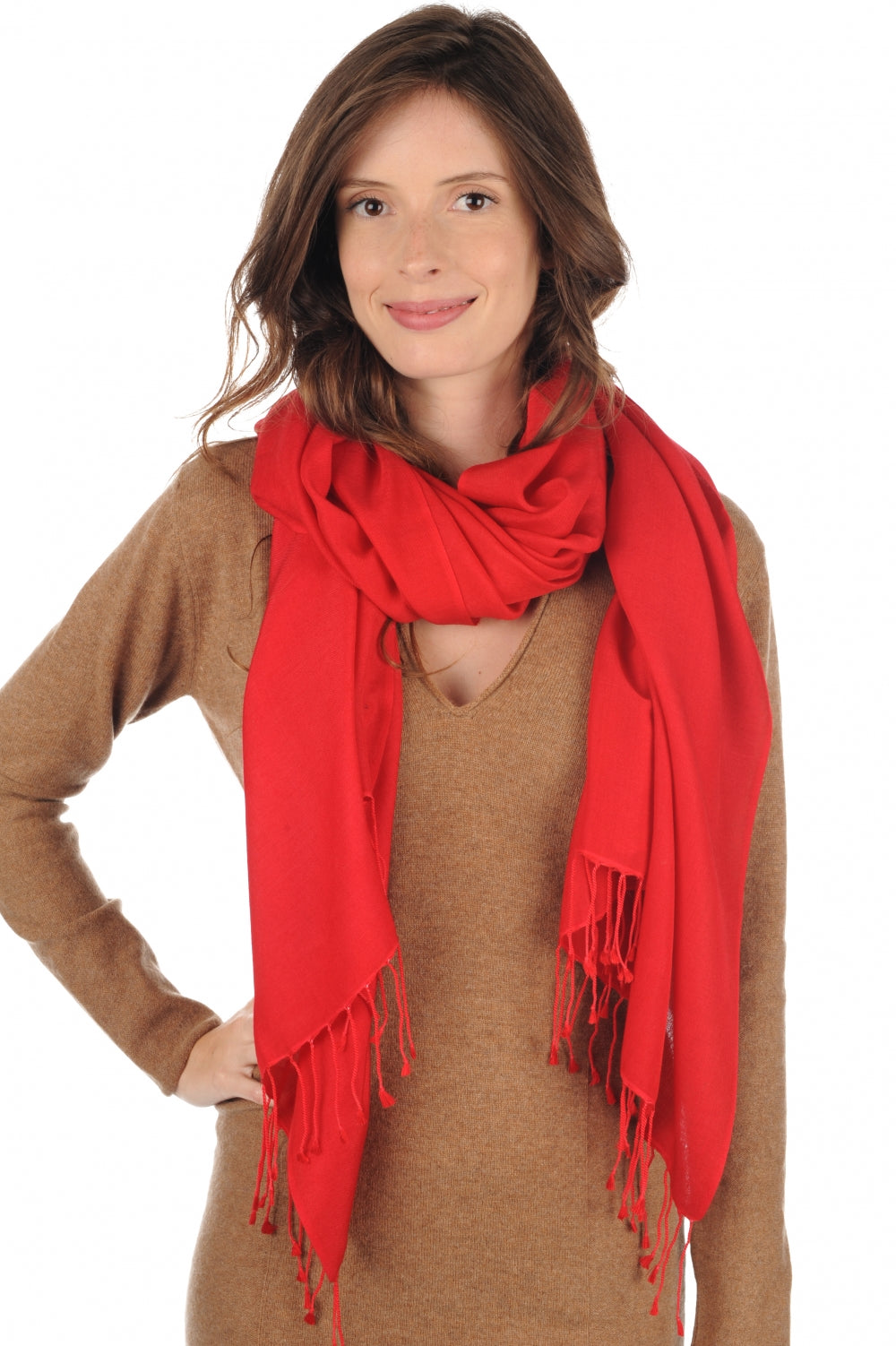 Platine in cashmere e seta misto - ribes rosso - Mahogany