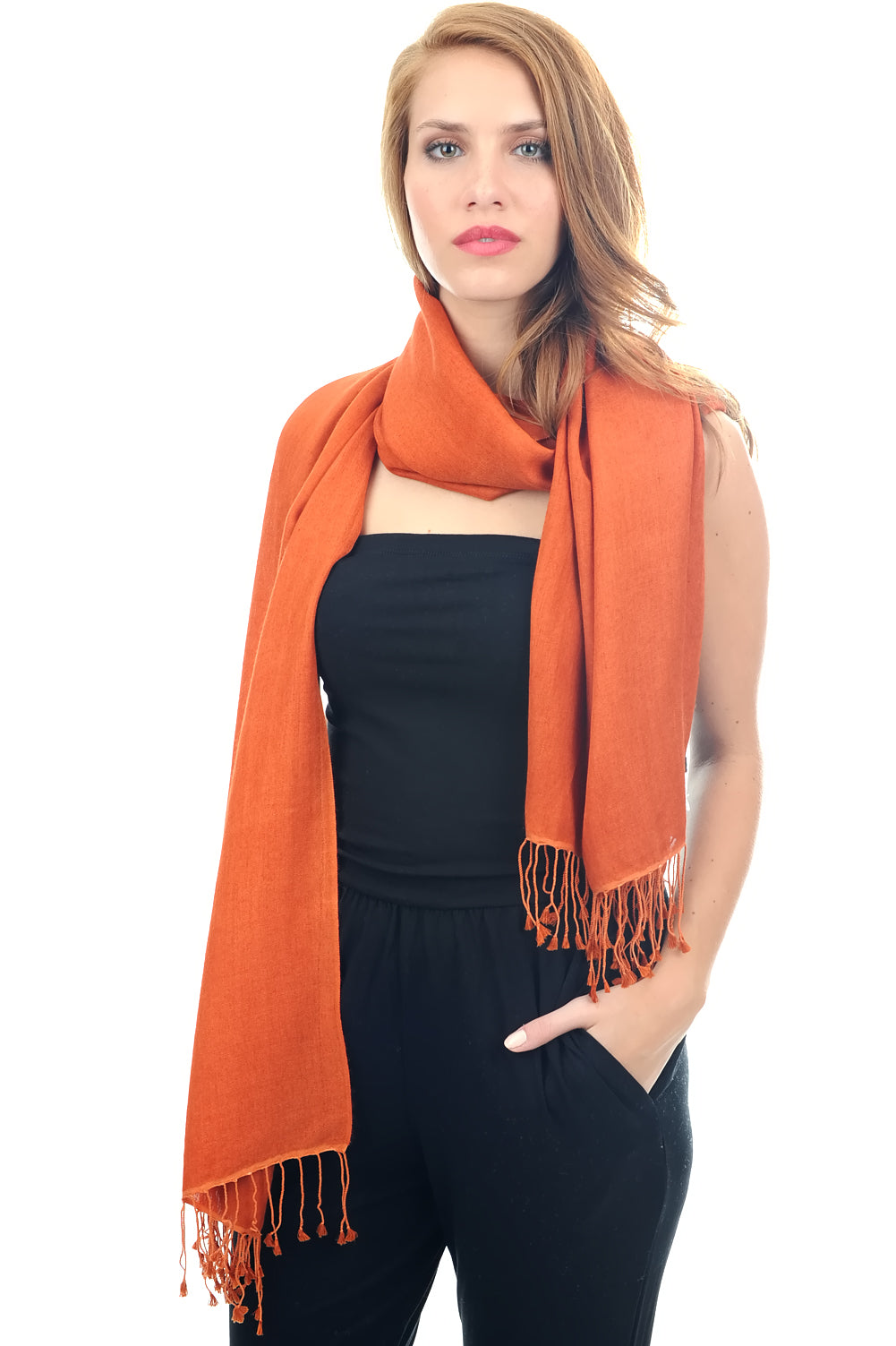 Platine in cashmere e seta misto - fulvo - Mahogany