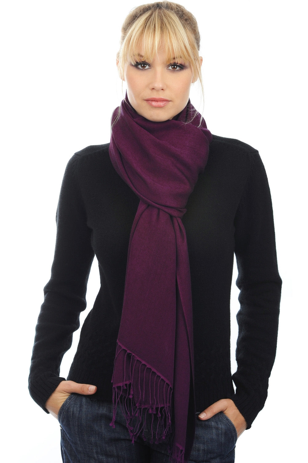 Platine in cashmere e seta misto - viola vivissimo - Mahogany