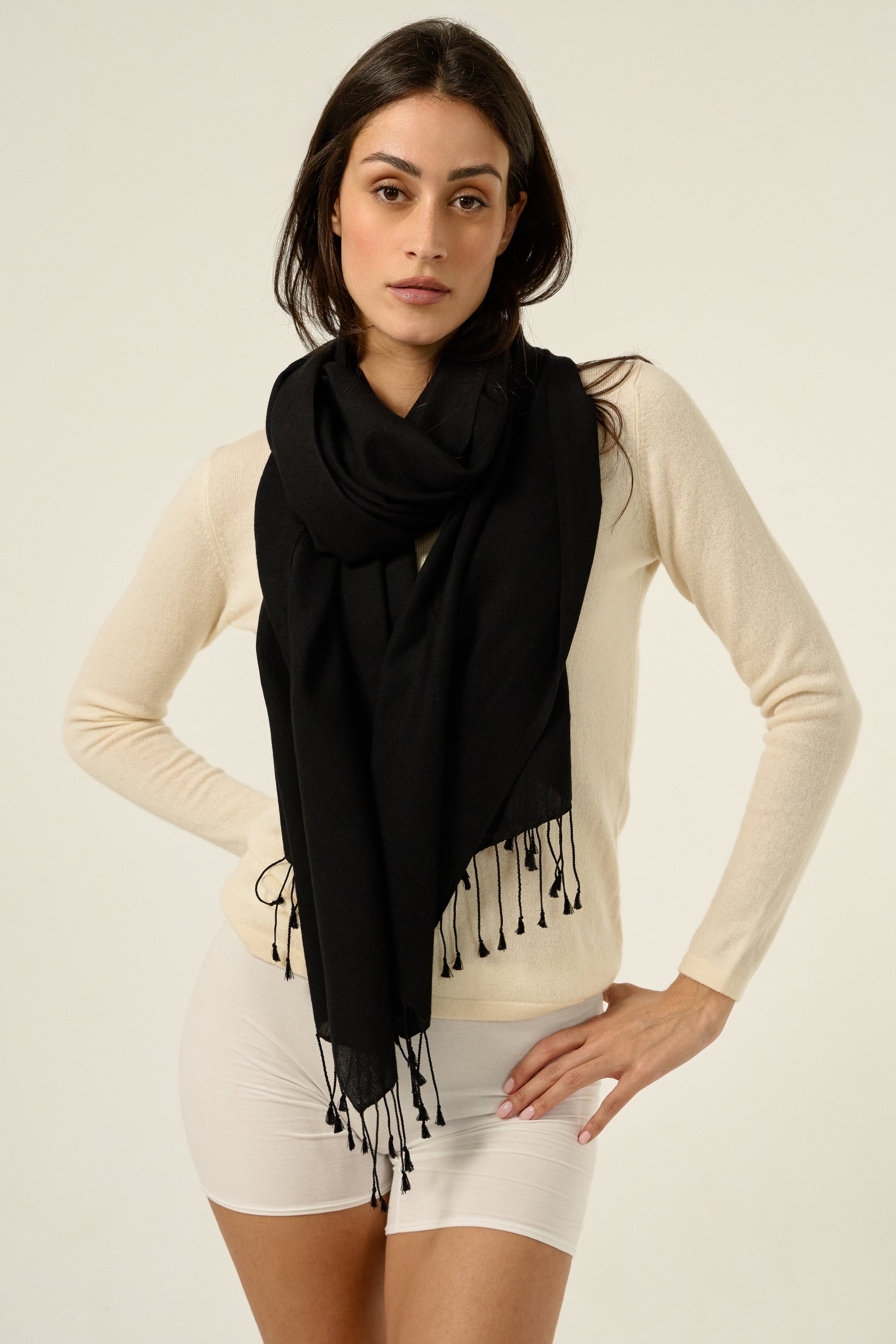 Platine in cashmere e seta misto - nero - Mahogany