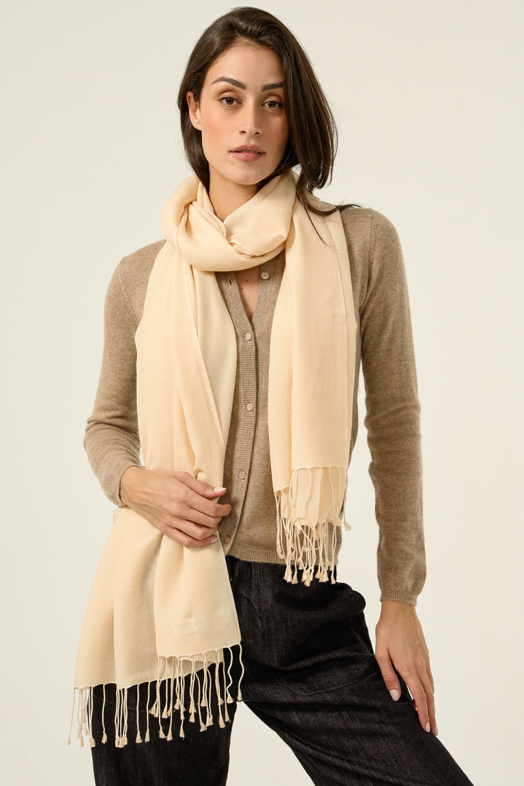 Platine in cashmere e seta misto - champagne - Mahogany