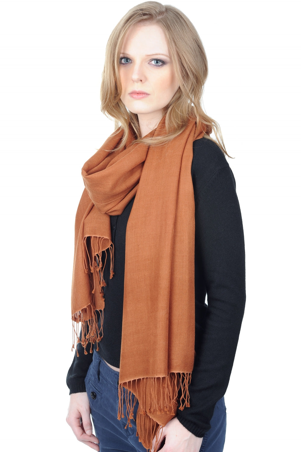 Platine in cashmere e seta misto - caramello - Mahogany