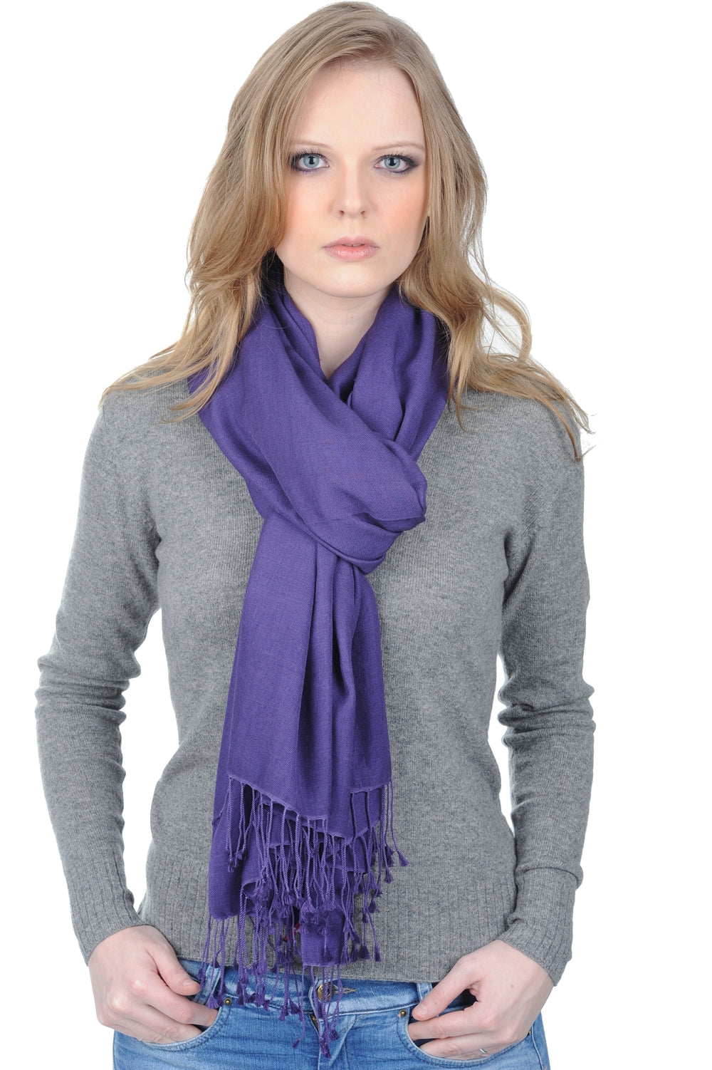 Platine in cashmere e seta misto - viola passione - Mahogany