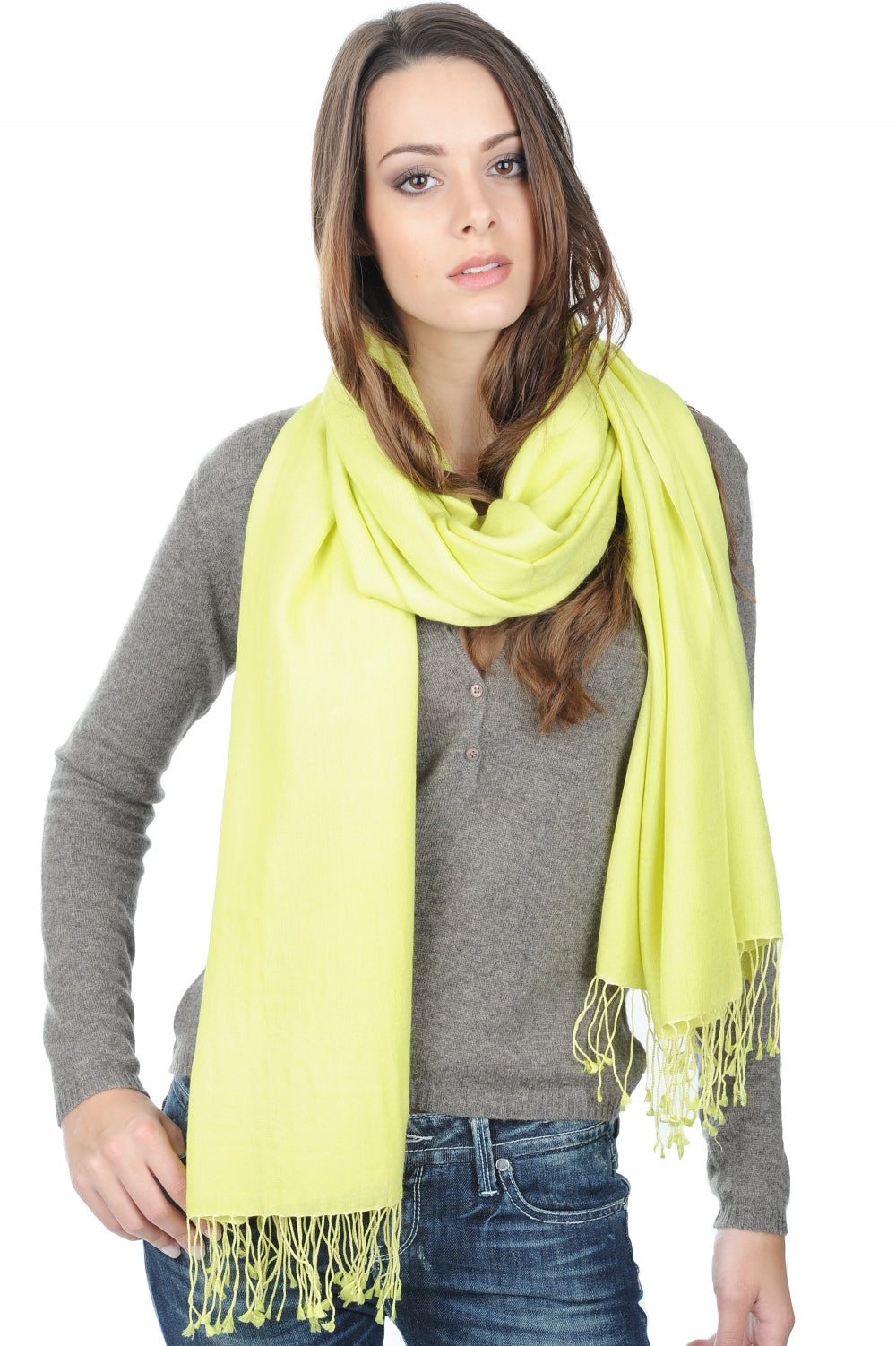 Platine in cashmere e seta misto - verde cangiante - Mahogany