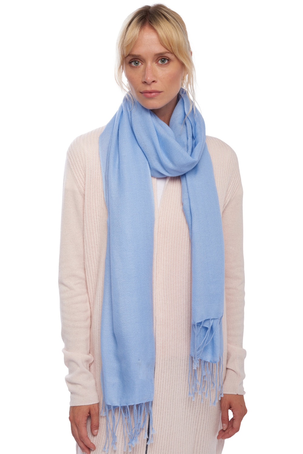 Diamant in cashmere misto - azzurro cielo - Mahogany
