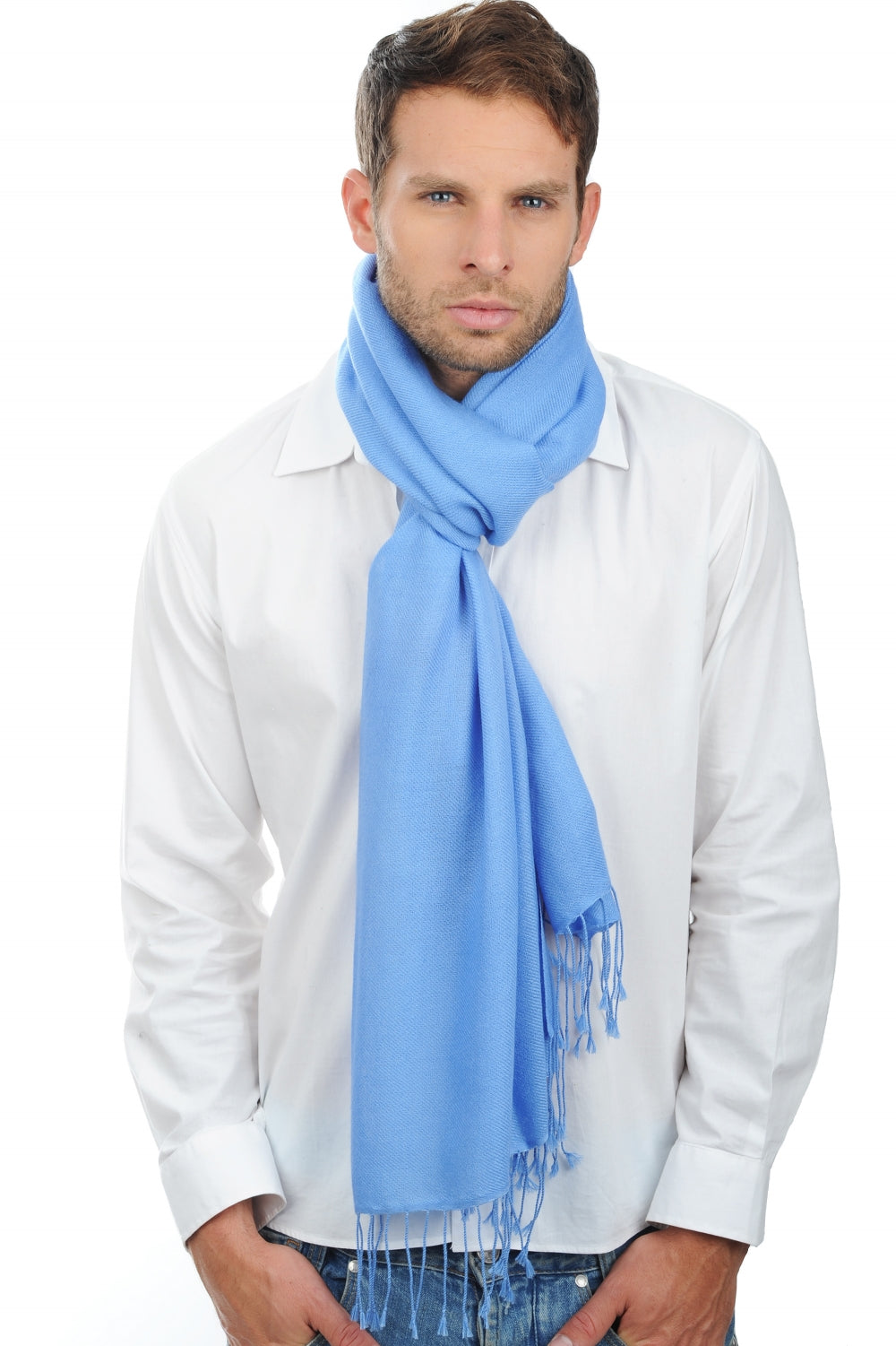 Diamant in cashmere misto - blu celeste - Mahogany