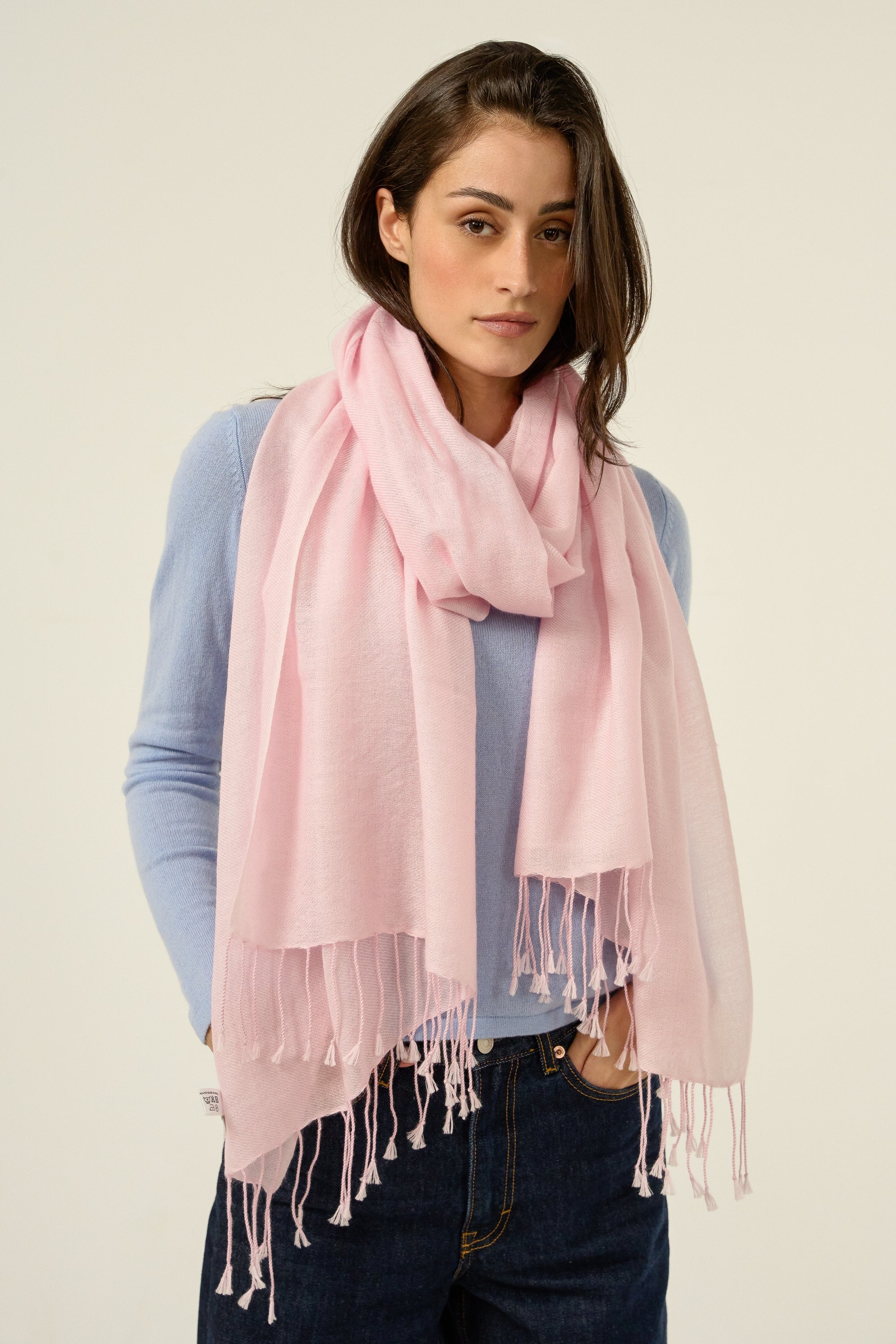 Diamant in cashmere misto - rosa pallido - Mahogany