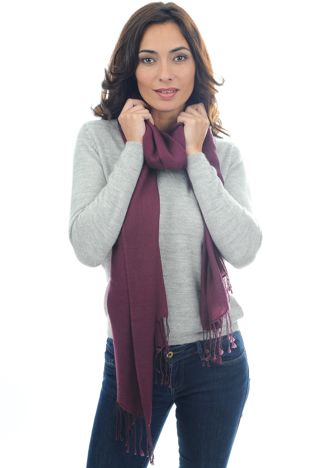 Diamant in cashmere misto - prugna - Mahogany