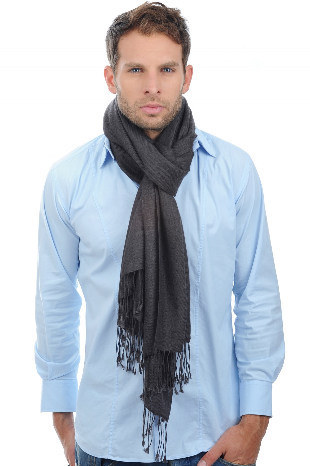 Diamant in cashmere misto - carbon - Mahogany