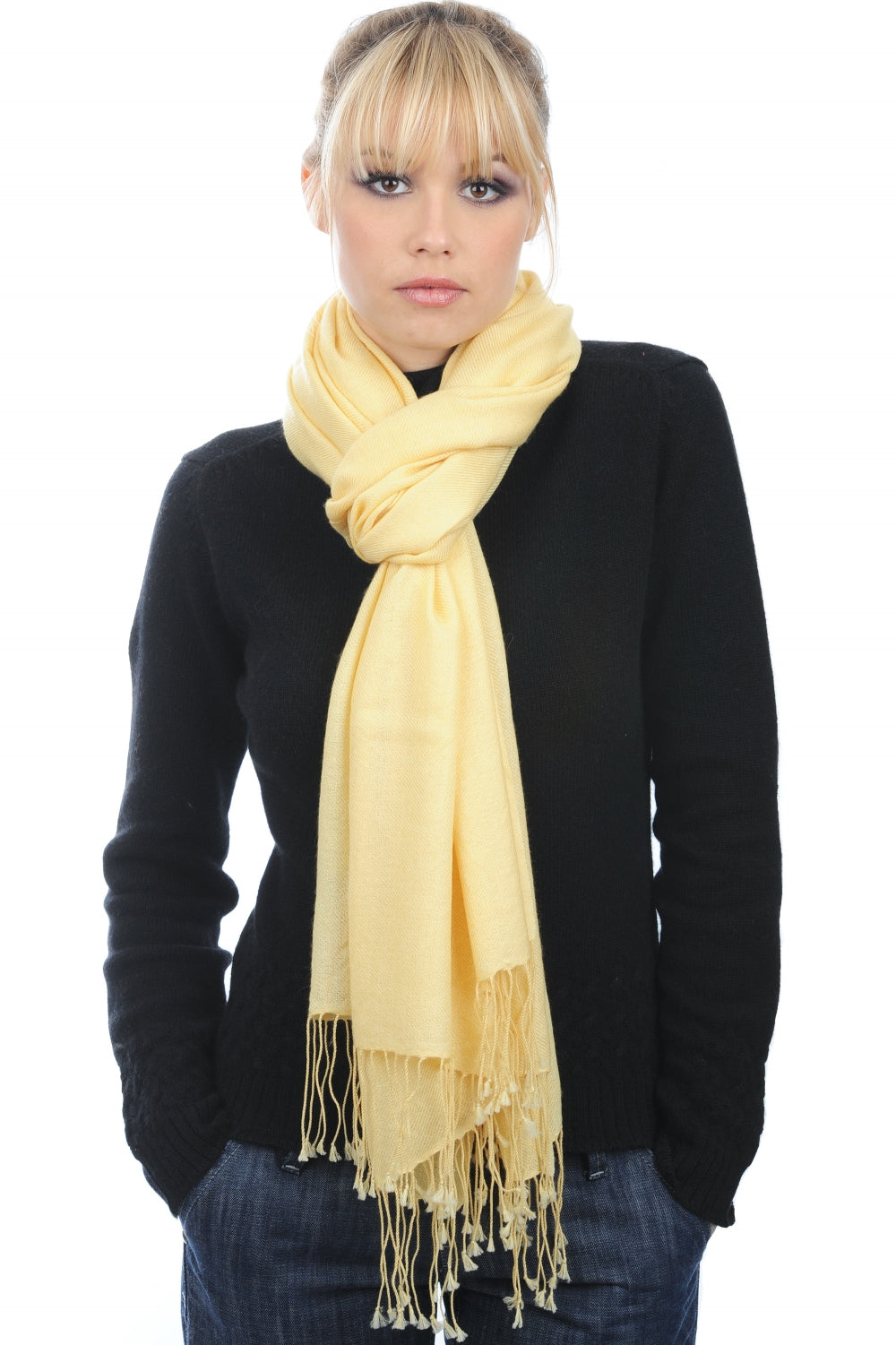 Diamant in cashmere misto - giallo pastello - Mahogany