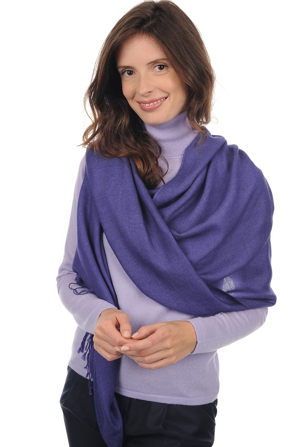 Diamant in cashmere misto - viola bluastro - Mahogany
