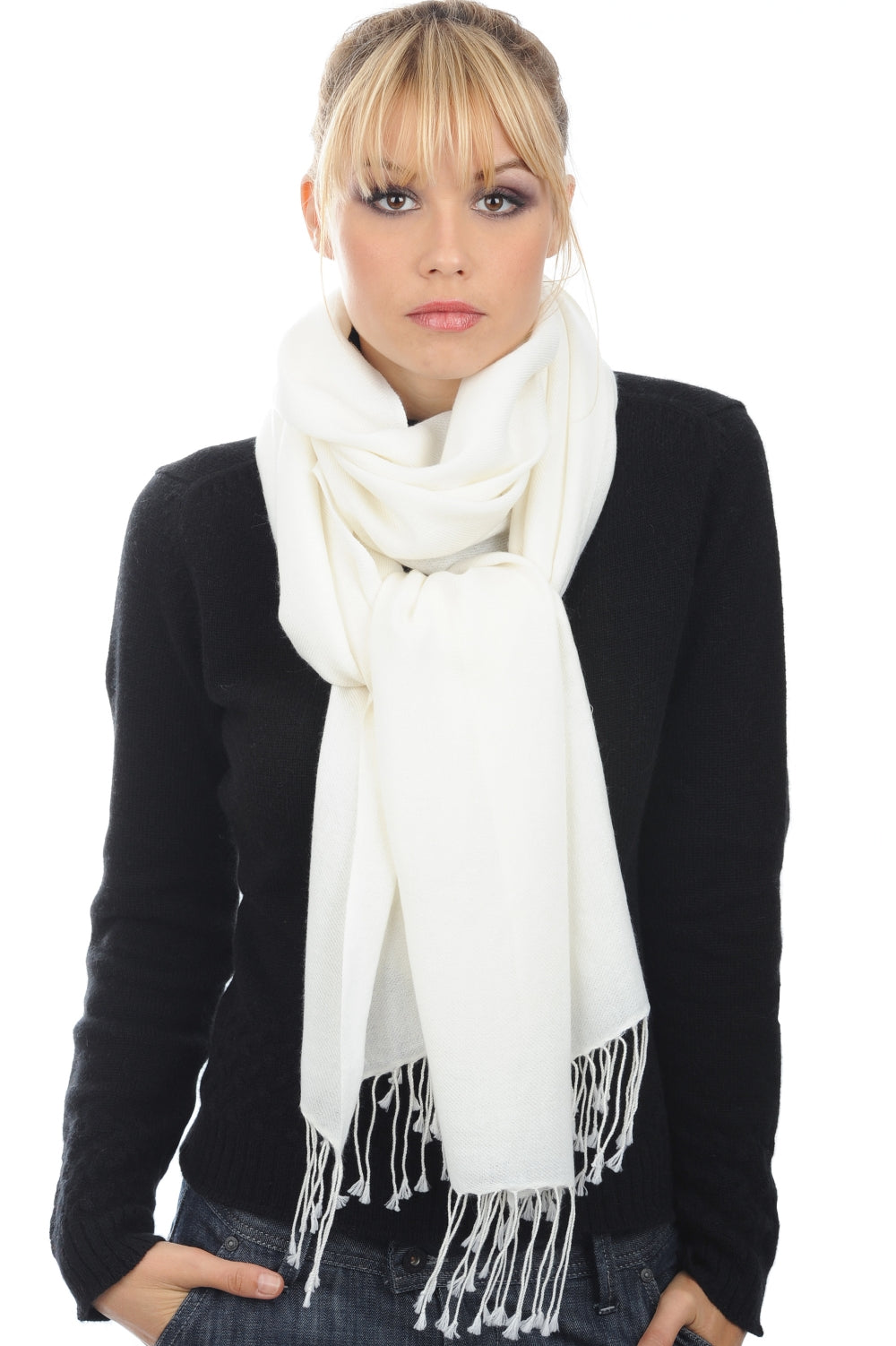 Diamant in cashmere misto - ecru - Mahogany