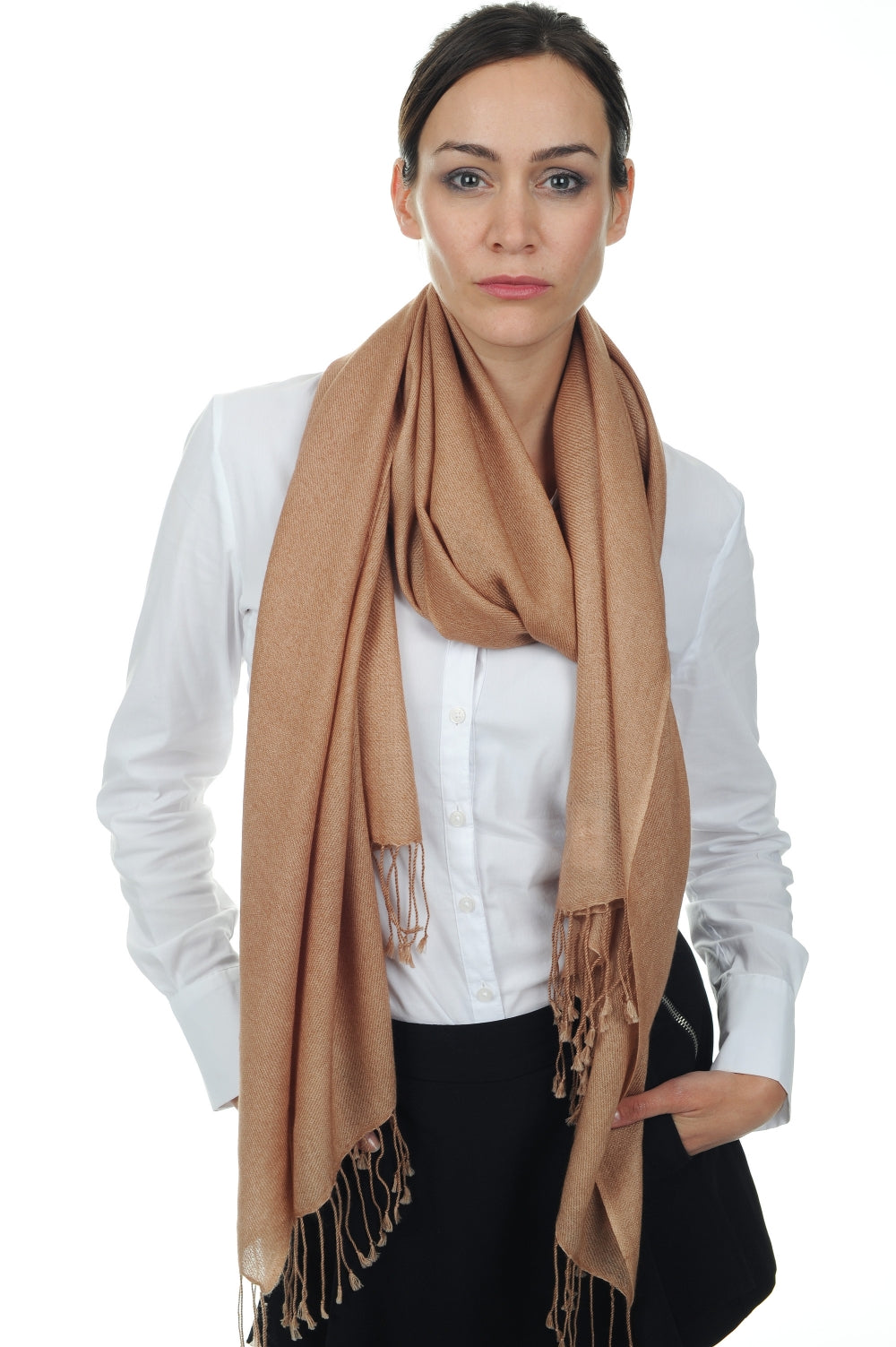 Diamant in cashmere misto - beige rosato intenso - Mahogany