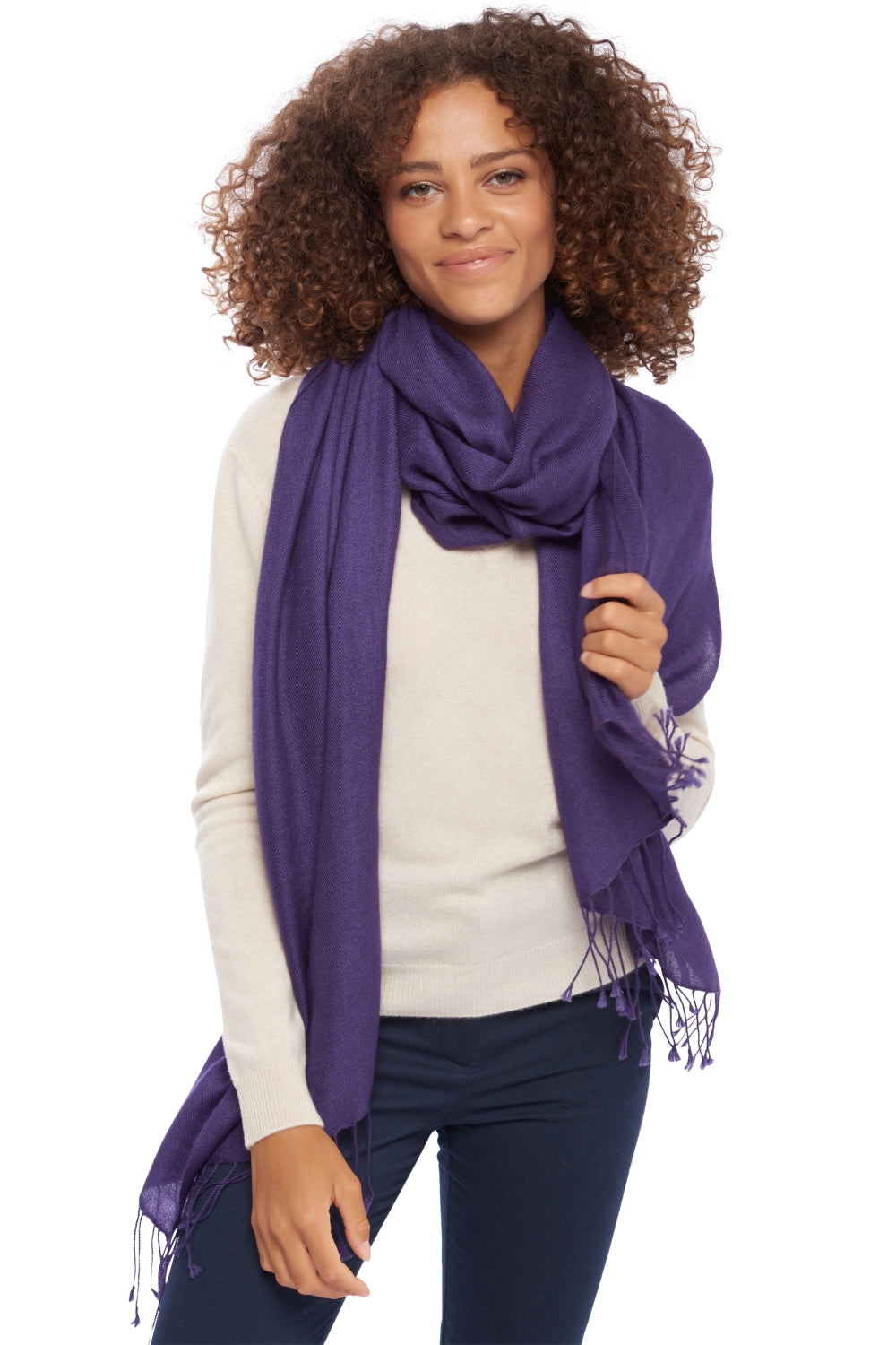 Diamant in cashmere misto - viola passione - Mahogany