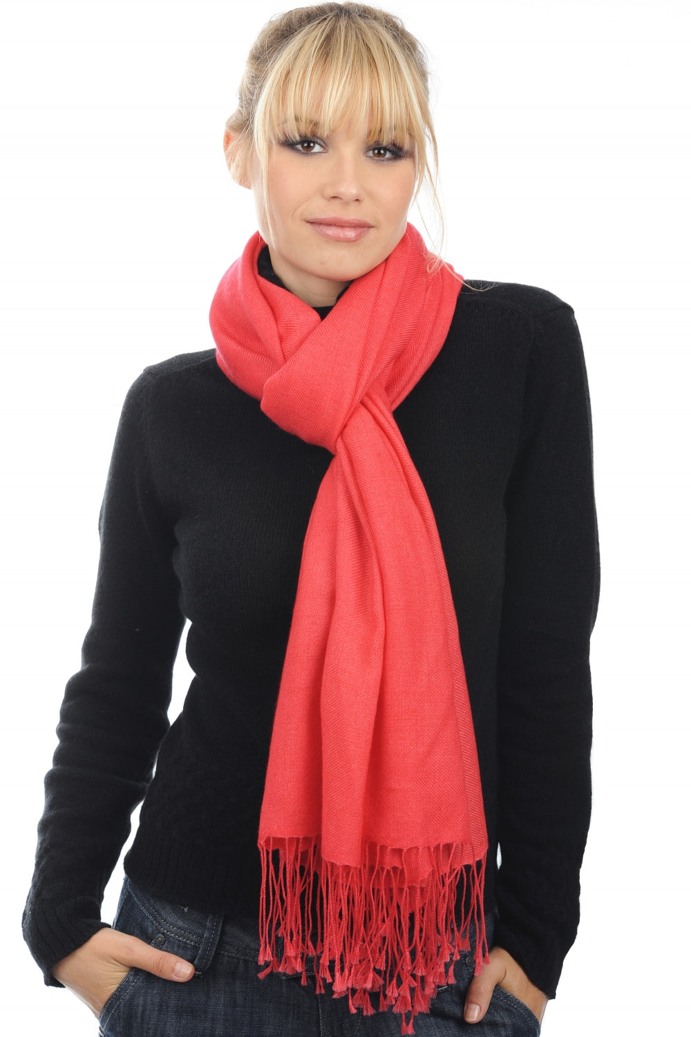 Diamant in cashmere misto - corallo luminoso - Mahogany