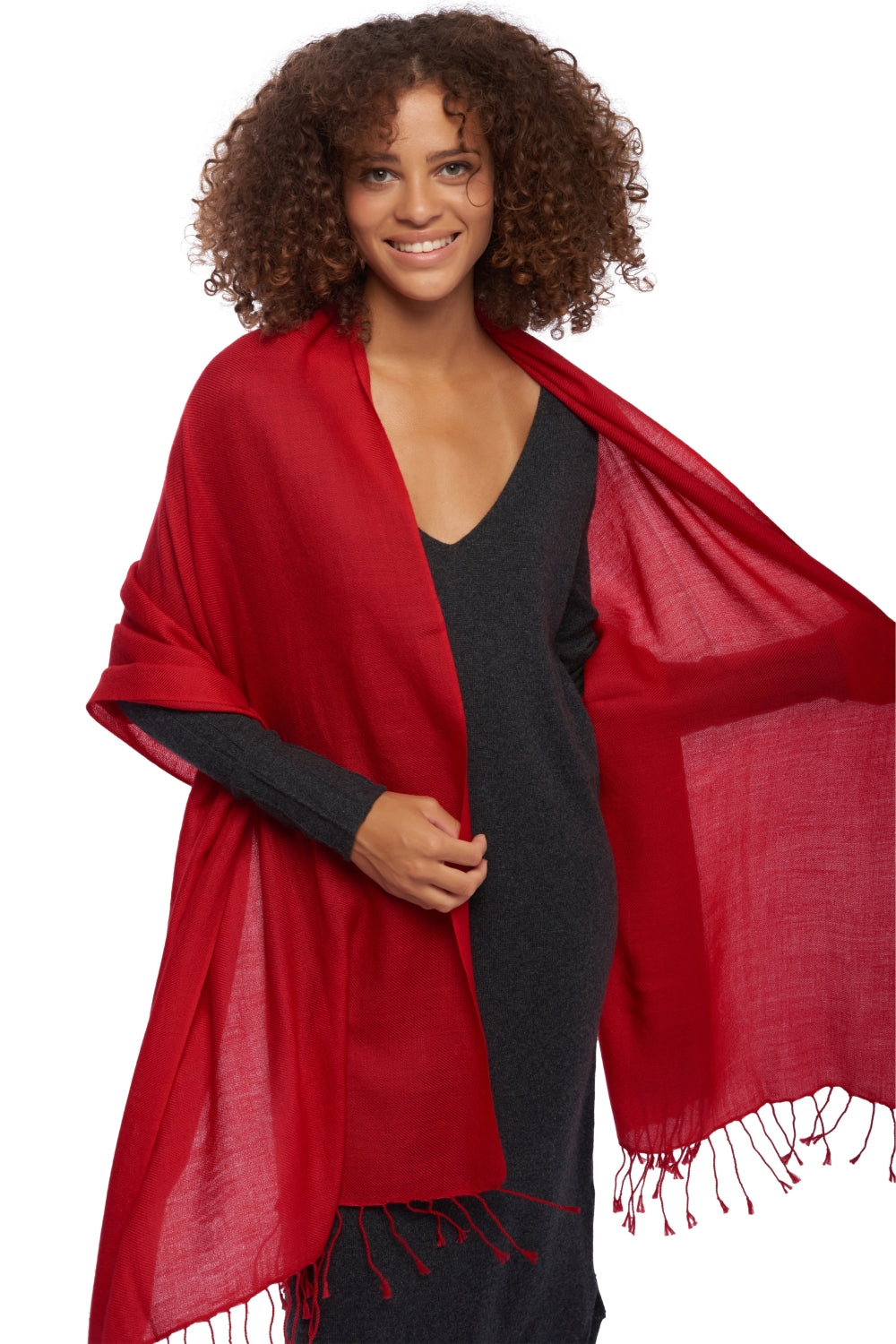 Diamant in cashmere misto - rosso - Mahogany