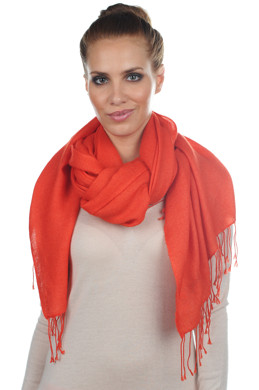 Diamant in cashmere misto - arancio sanguigno - Mahogany
