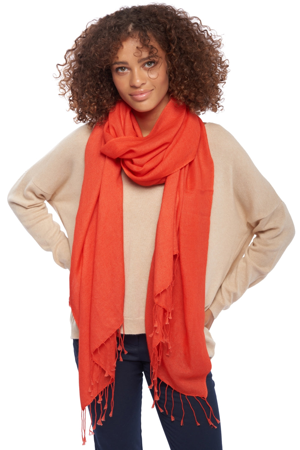 Diamant in cashmere misto - arancio soleggiato - Mahogany