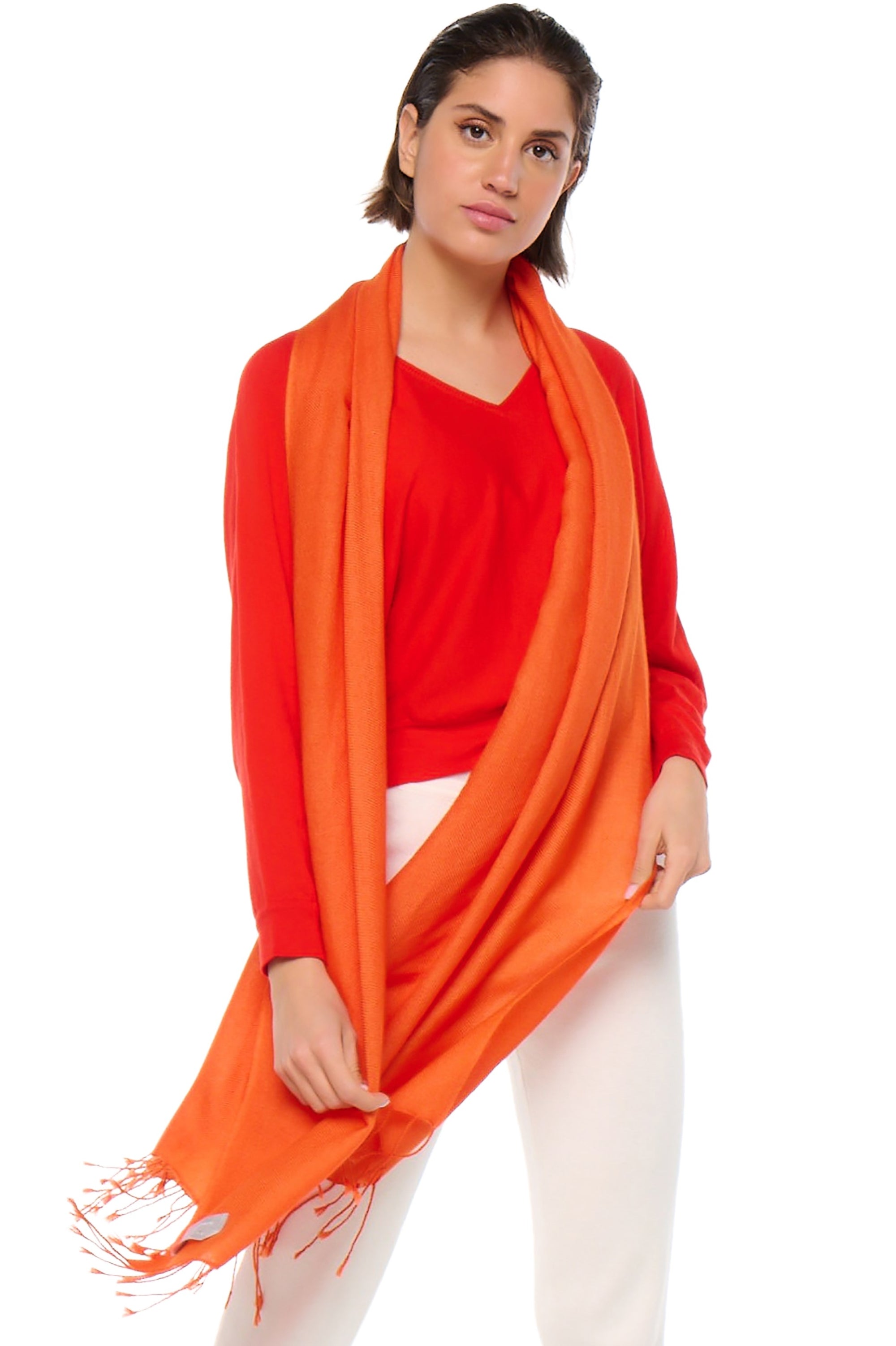 Diamant in cashmere misto - arancio - Mahogany
