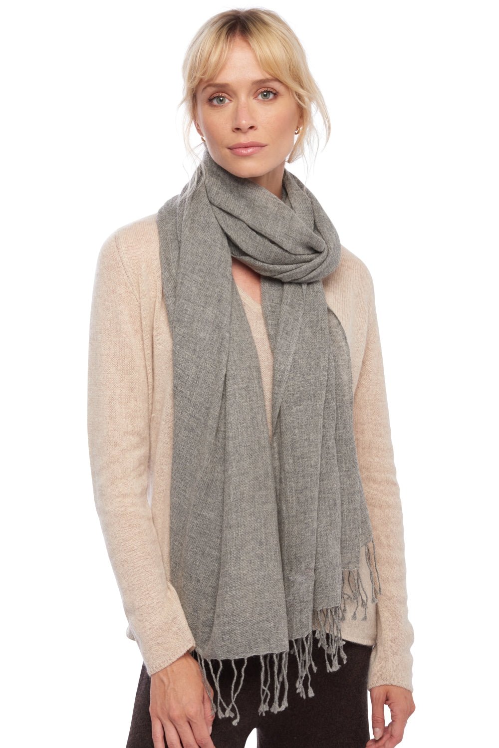 Diamant in cashmere misto - grigio chiné - Mahogany