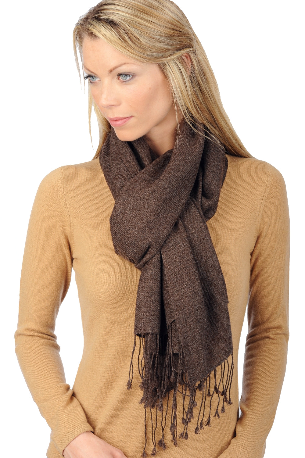 Diamant in cashmere misto - marrone chiné - Mahogany