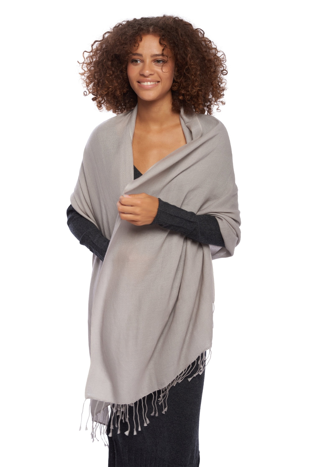 Diamant in cashmere misto - grigio perla - Mahogany