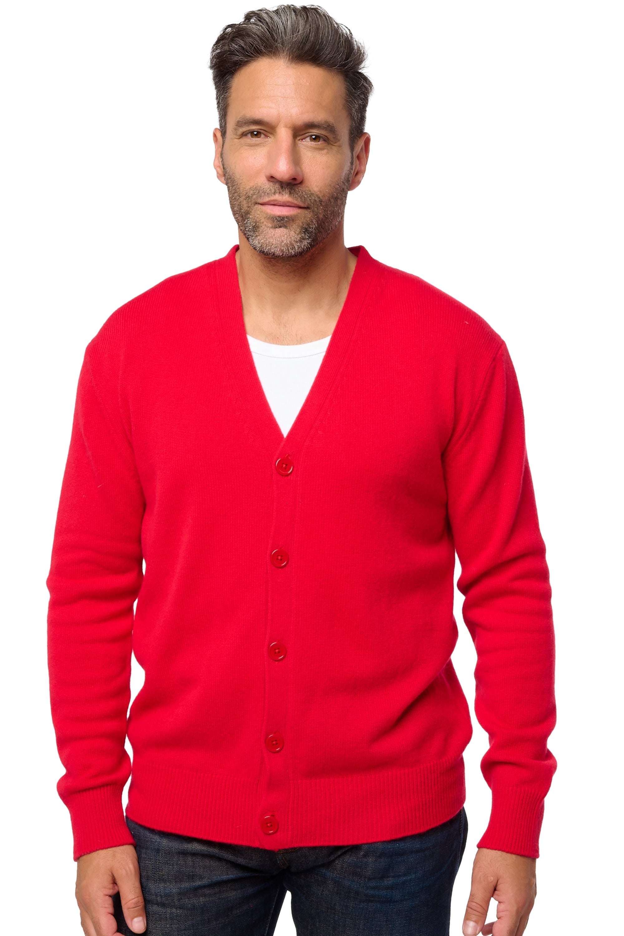 Leon in cashmere uomo - rosso velluto - Mahogany